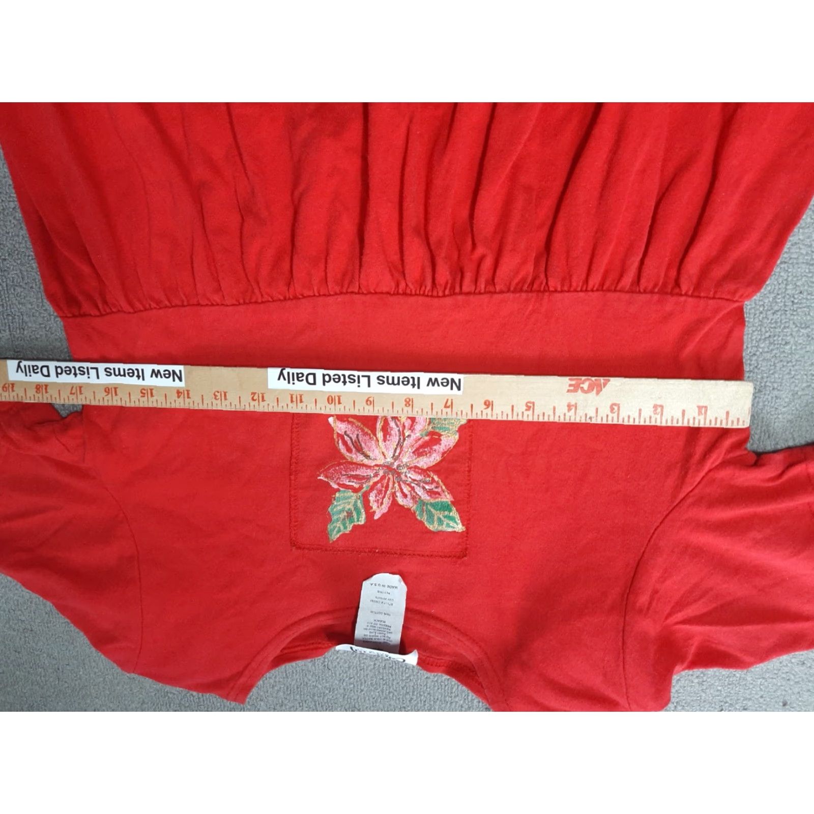 Vintage VINTAGE Copa Cabana Dress Womens Petite Small S Red Floral Short Sleeve USA Made Size 28" / US 6 / IT 42 - 5 Thumbnail