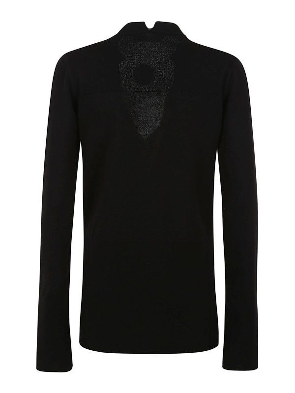 Jil Sander o1y1025 V-Neck Sweater in Black Size S / US 4 / IT 40 - 2 Thumbnail