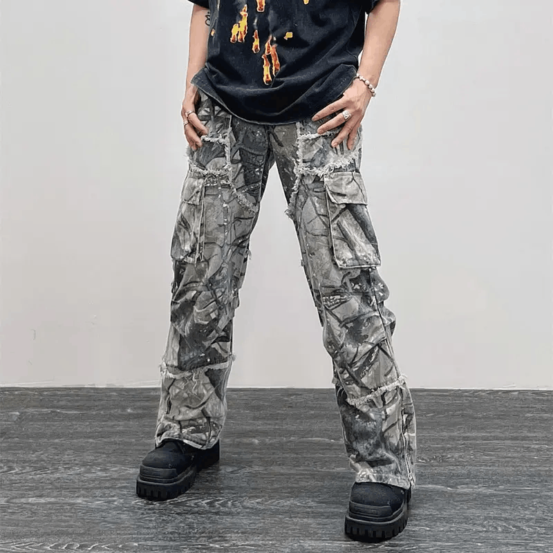 Japanese Brand × Jean Camouflage Baggy Flare Jeans Cargo Size US 34 / EU 50 - 1 Thumbnail
