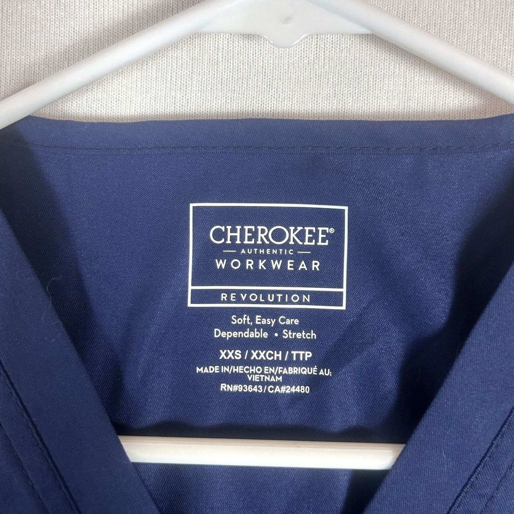 Cherokee Cherokee Scrub Top Blue 2XS Women Flawed Pockets Modern Classic Medical Size XXS / US 00 / IT 34 - 4 Thumbnail
