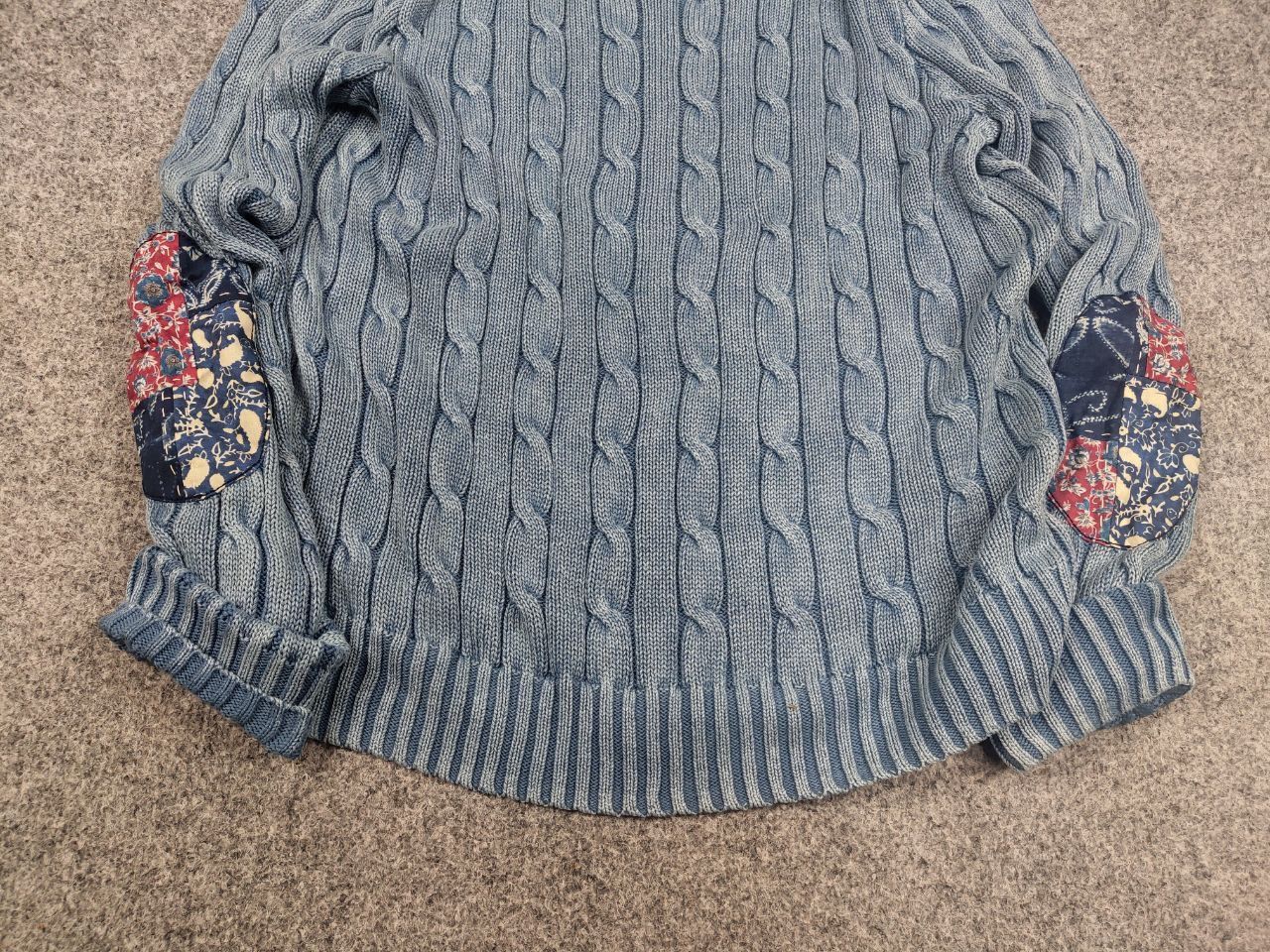 Polo Ralph Lauren Rare Polo Ralph Lauren Indigo Patchwork Elbow Knit Sweater Size XL / US 12-14 / IT 48-50 - 7 Thumbnail