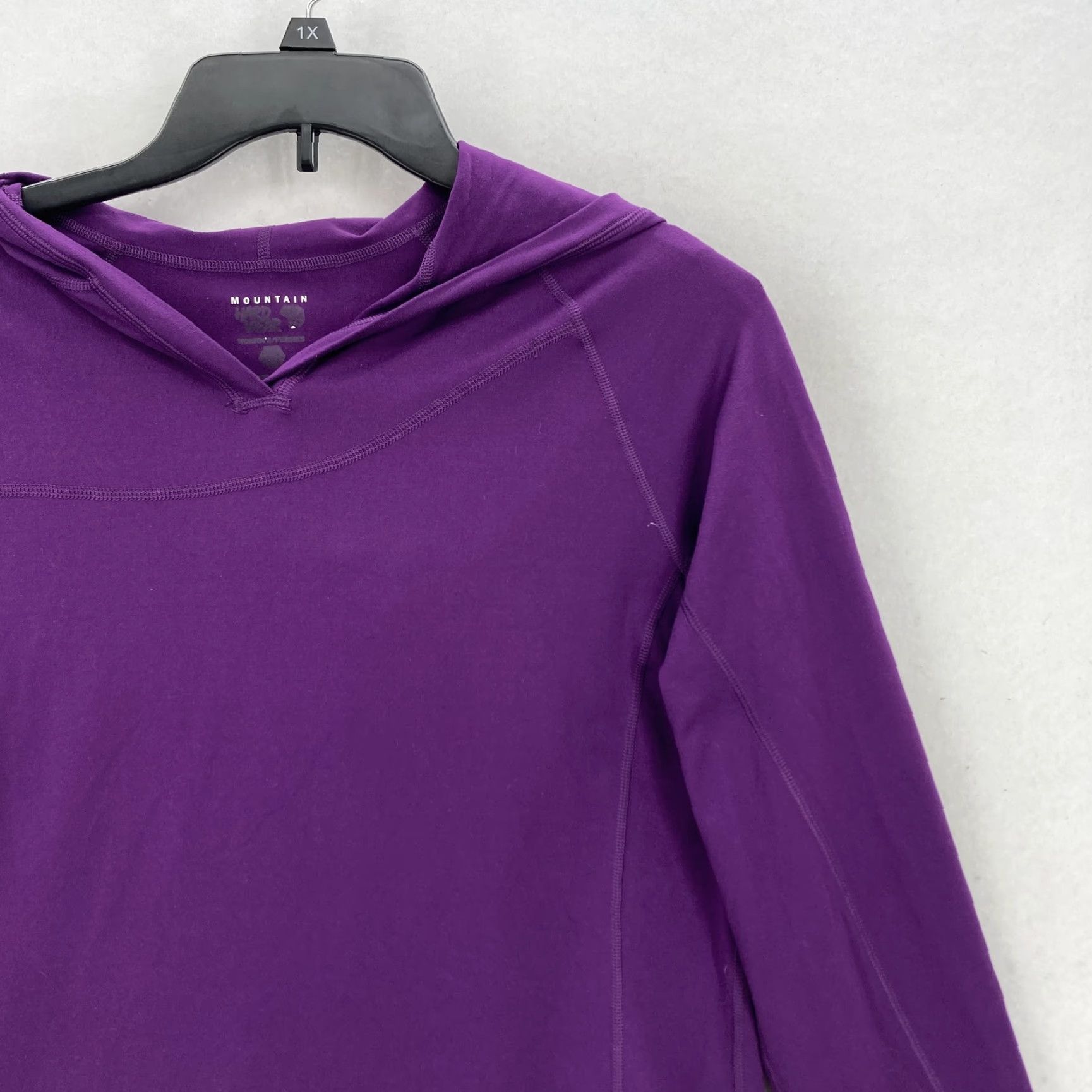 Mountain Hardwear Mountain Hardwear Pullover Hoodie Womens XL Purple Outdoor Performance Stretch Moisture Wicking Raglan Sleeve Hooded - Size XL / US 12-14 / IT 48-50 - 2 Thumbnail