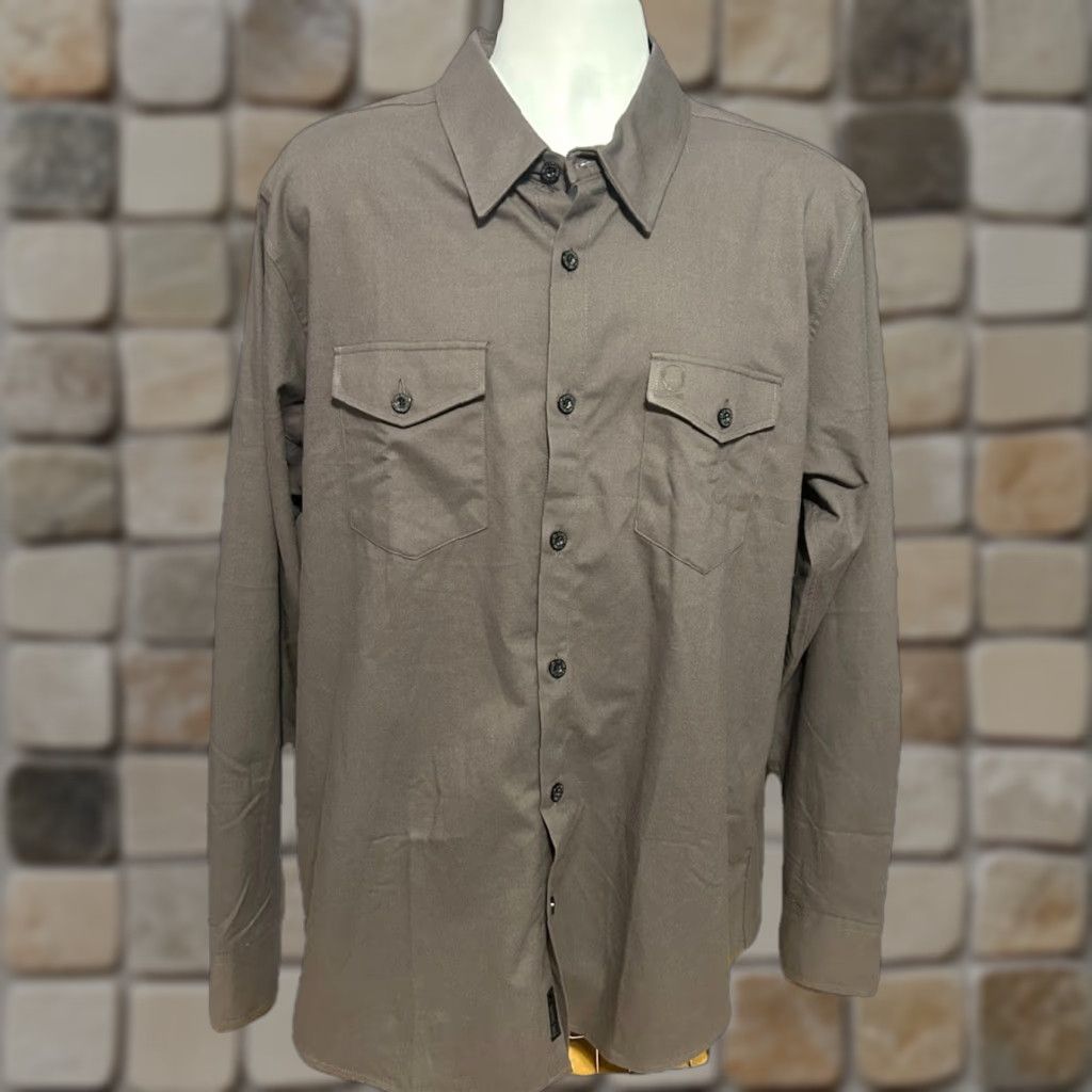 Vintage The Drive Clothing Button Up Shirt Men XL Gray Long Sleeve Skull Back Biker Size US XL / EU 56 / 4 - 1 Thumbnail