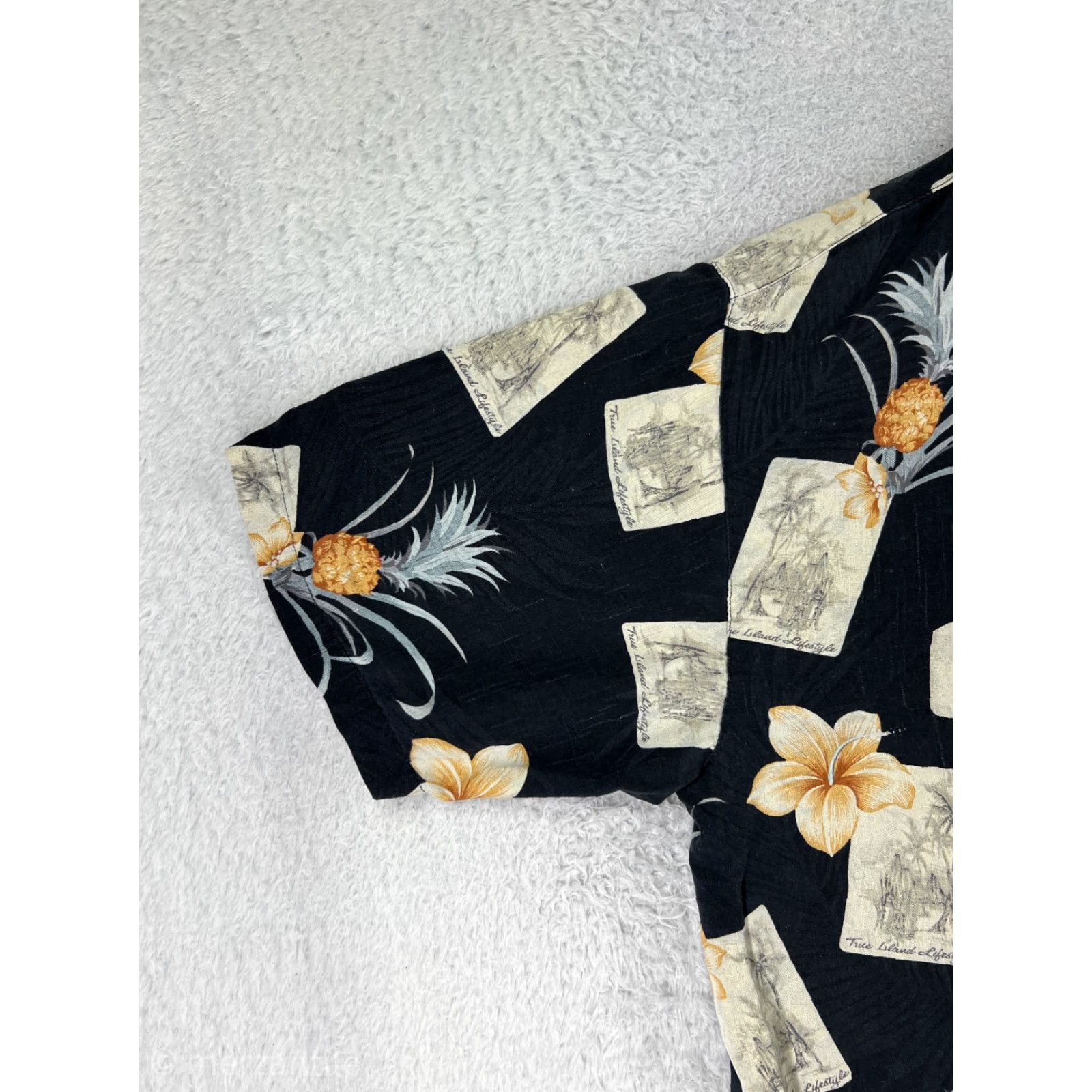 Vintage Jamaica Jaxx Shirt Mens XL Black Silk Hawaiian Island Palm Pineapple Size US XL / EU 56 / 4 - 7 Thumbnail
