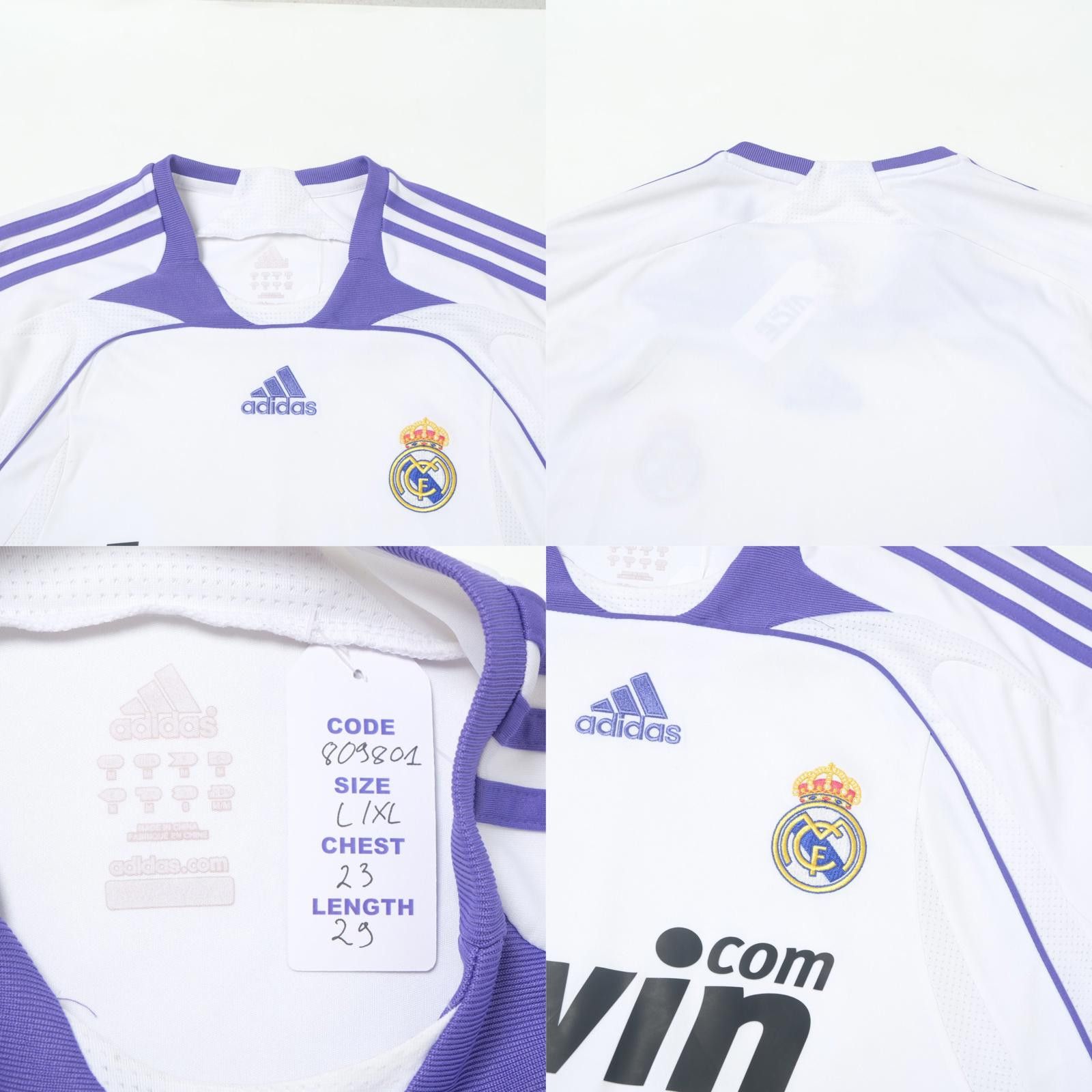 Adidas 2007/08 Real Madrid Home Shirt Adidas (L) Size US L / EU 52-54 / 3 - 4 Thumbnail