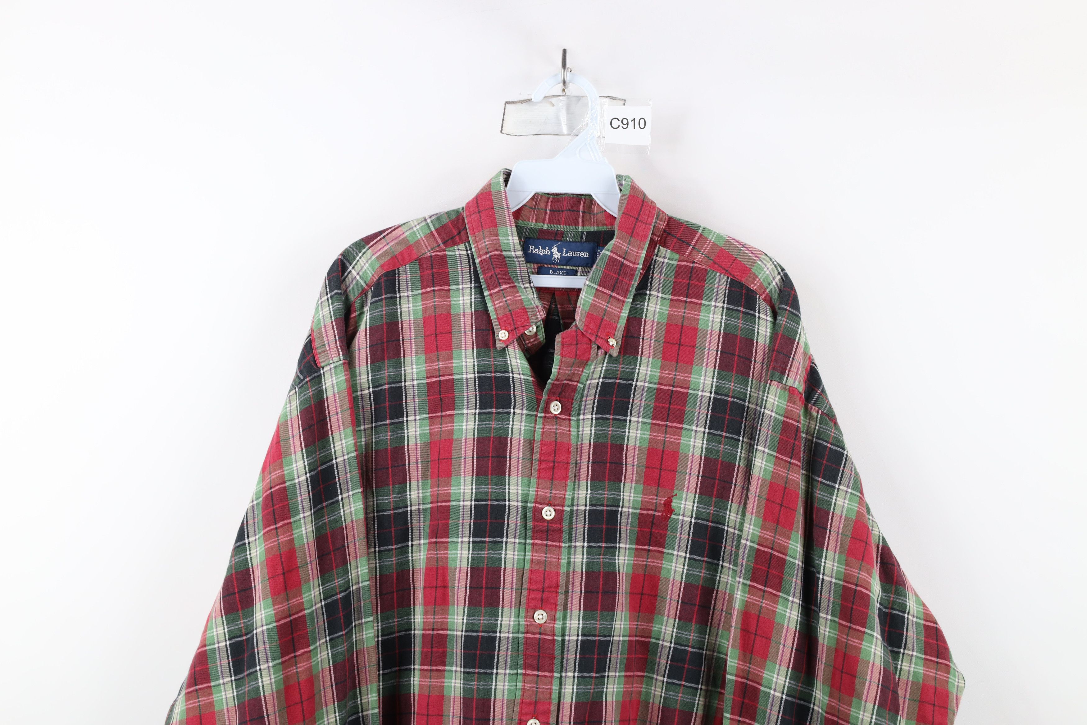 Ralph Lauren × Vintage Vintage 90s Ralph Lauren Collared Flannel Button Down Shirt Size US XL / EU 56 / 4 - 2 Thumbnail