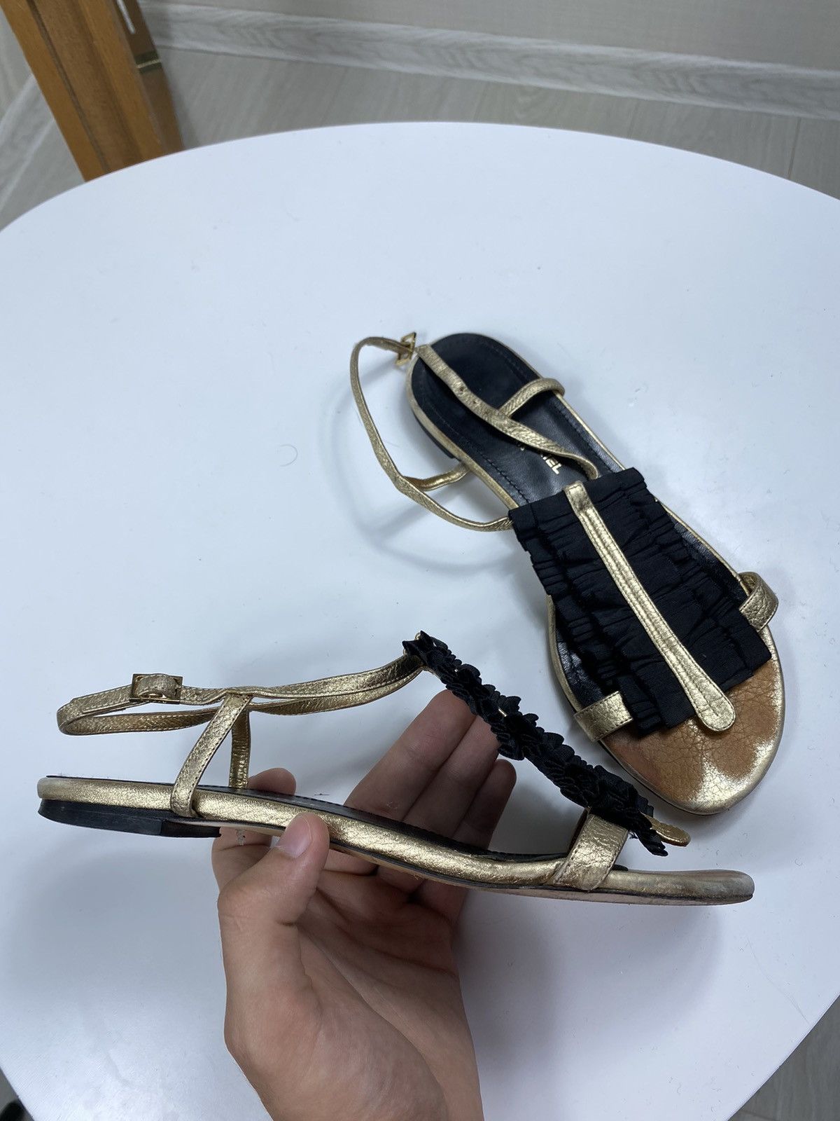 Sonia Rykiel × Vintage Sonia Rykiel Leather Sandals Size US 8 / IT 38 - 3 Thumbnail