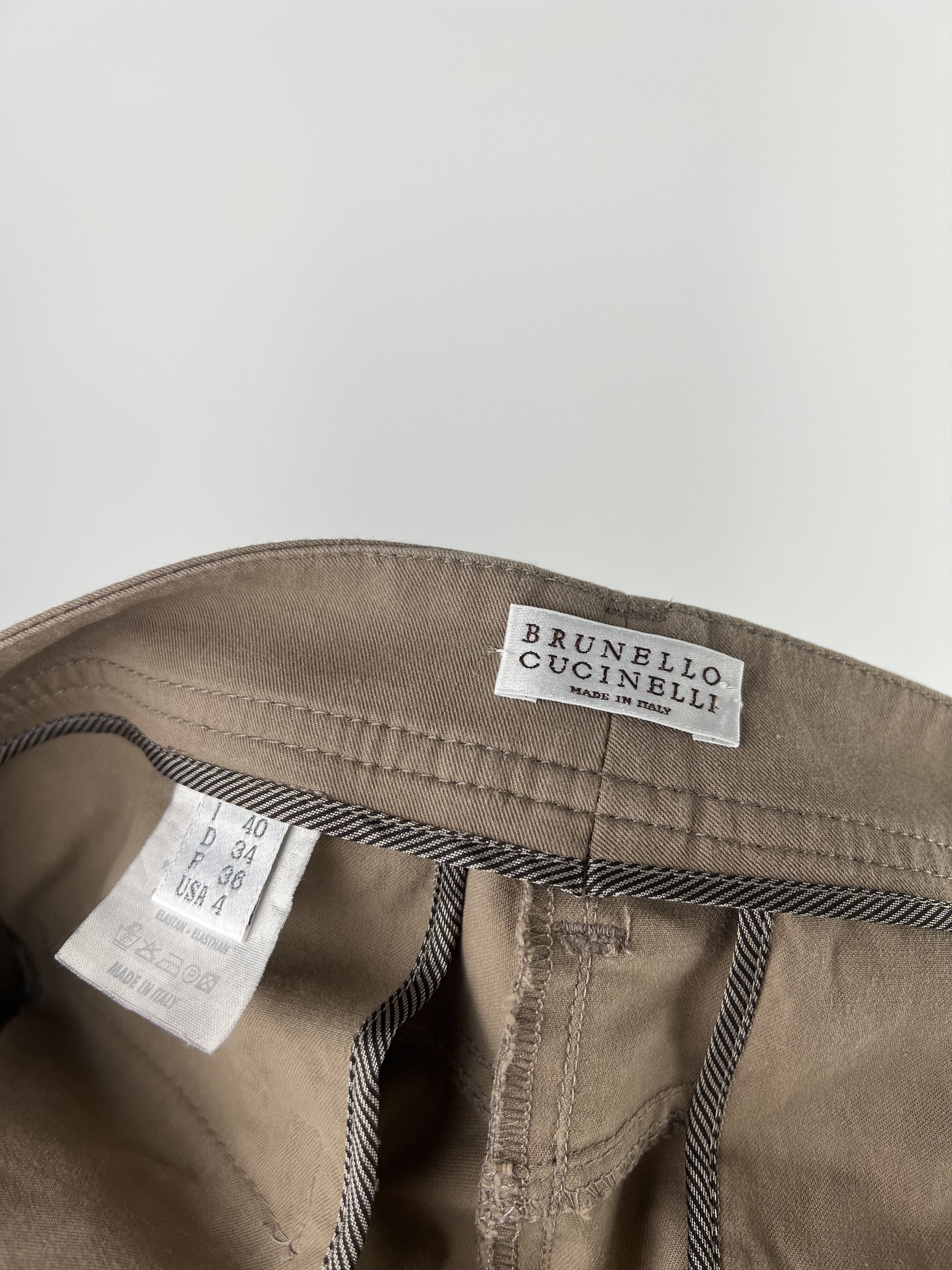 Brunello Cucinelli Brunello Cucinelli Beige Cropped Cotton Pants Size IT40 Size 27" / US 4 / IT 40 - 6 Thumbnail