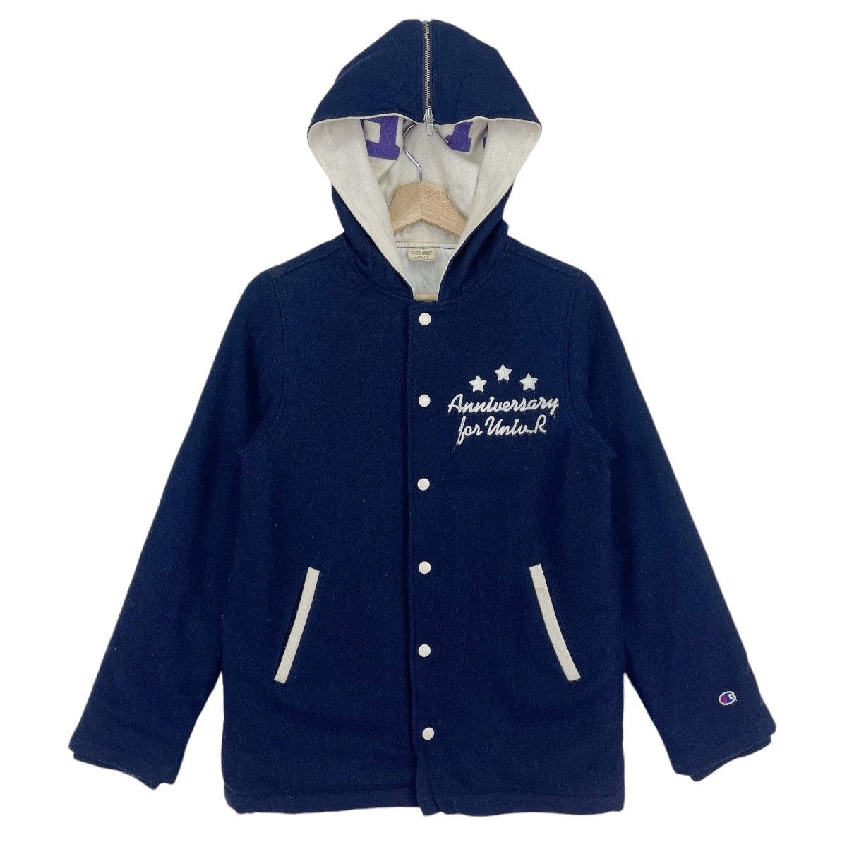 Champion × Vintage Vintage Champion Anniversary Wool Varsity Hoodie Size US S / EU 44-46 / 1 - 2 Thumbnail