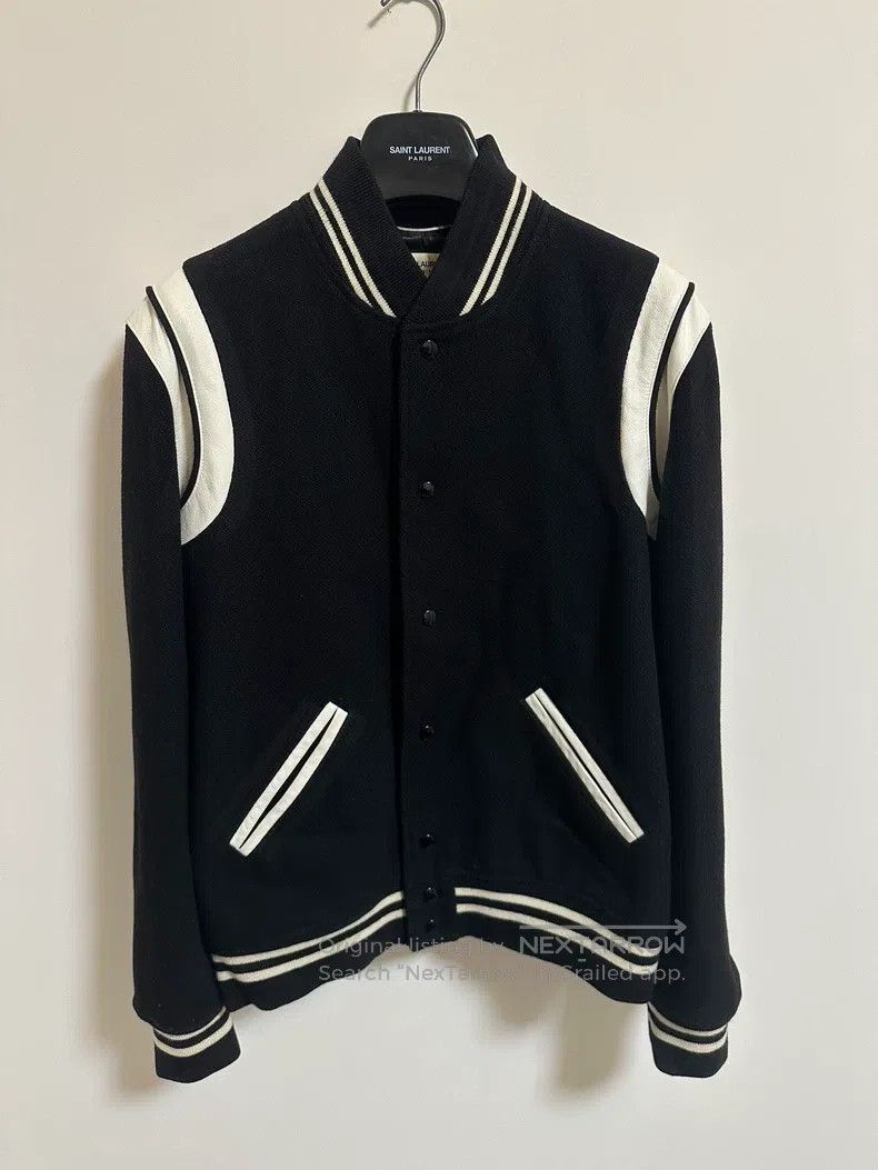 Saint Laurent Paris Saint Laurent Paris Sheepskin Patchwork Baseball Jacket Size US L / EU 52-54 / 3 - 1 Thumbnail