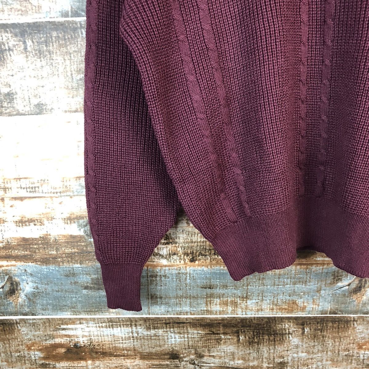 Homespun Knitwear × Japanese Brand Greater Green boro ripped distressed Maroon Knitwear #A1849 Size US M / EU 48-50 / 2 - 7 Thumbnail