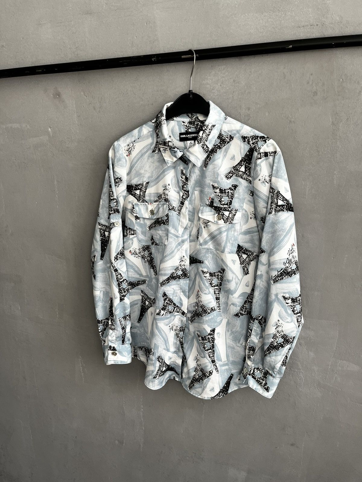 Designer × Karl Lagerfeld Karl Lagerfeld Paris France Eiffel Tower Print button shirt Size US S / EU 44-46 / 1 - 3 Thumbnail