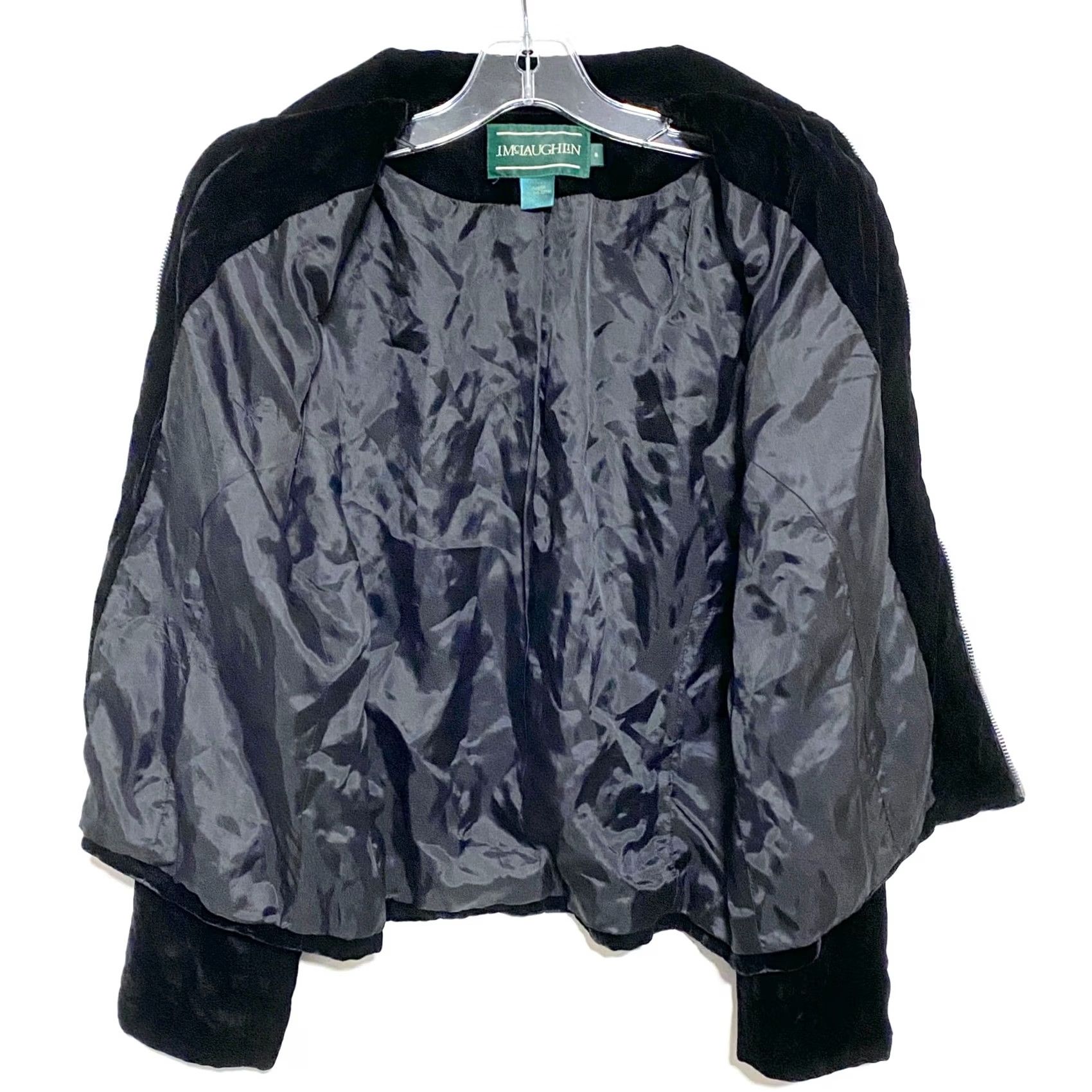 J.McLaughlin VTG J. McLaughlin Black Velvet Zip Jacket Women 8 Blazer Dry Clean Only Solid Size M / US 6-8 / IT 42-44 - 2 Thumbnail