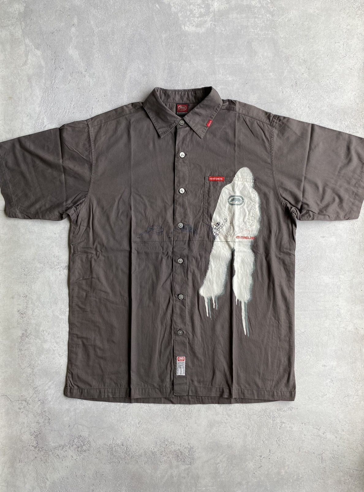 image of Ecko Unltd x Vintage Ecko Unlimited Mindlabs Shirt in Brown, Men's (Size XL)