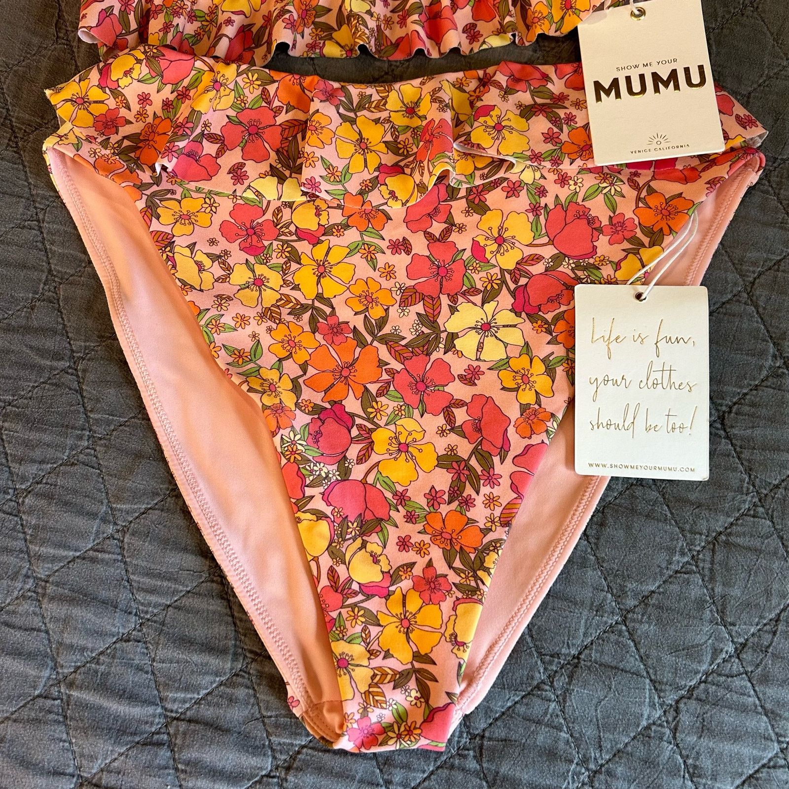 Show Me Your MuMu Show Me Your Mumu NWT Bikini Floral Top Sz M Bottoms Sz S Size ONE SIZE - 5 Thumbnail