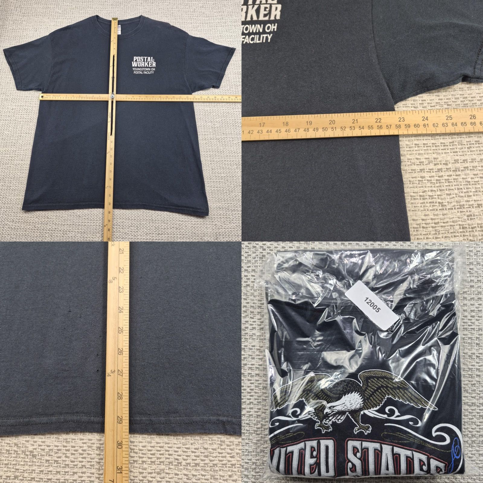 Gildan VINTAGE United States Postal Worker Shirt Mens XL Blue Youngstown OH Graphic Gildan Size US XL / EU 56 / 4 - 8 Thumbnail