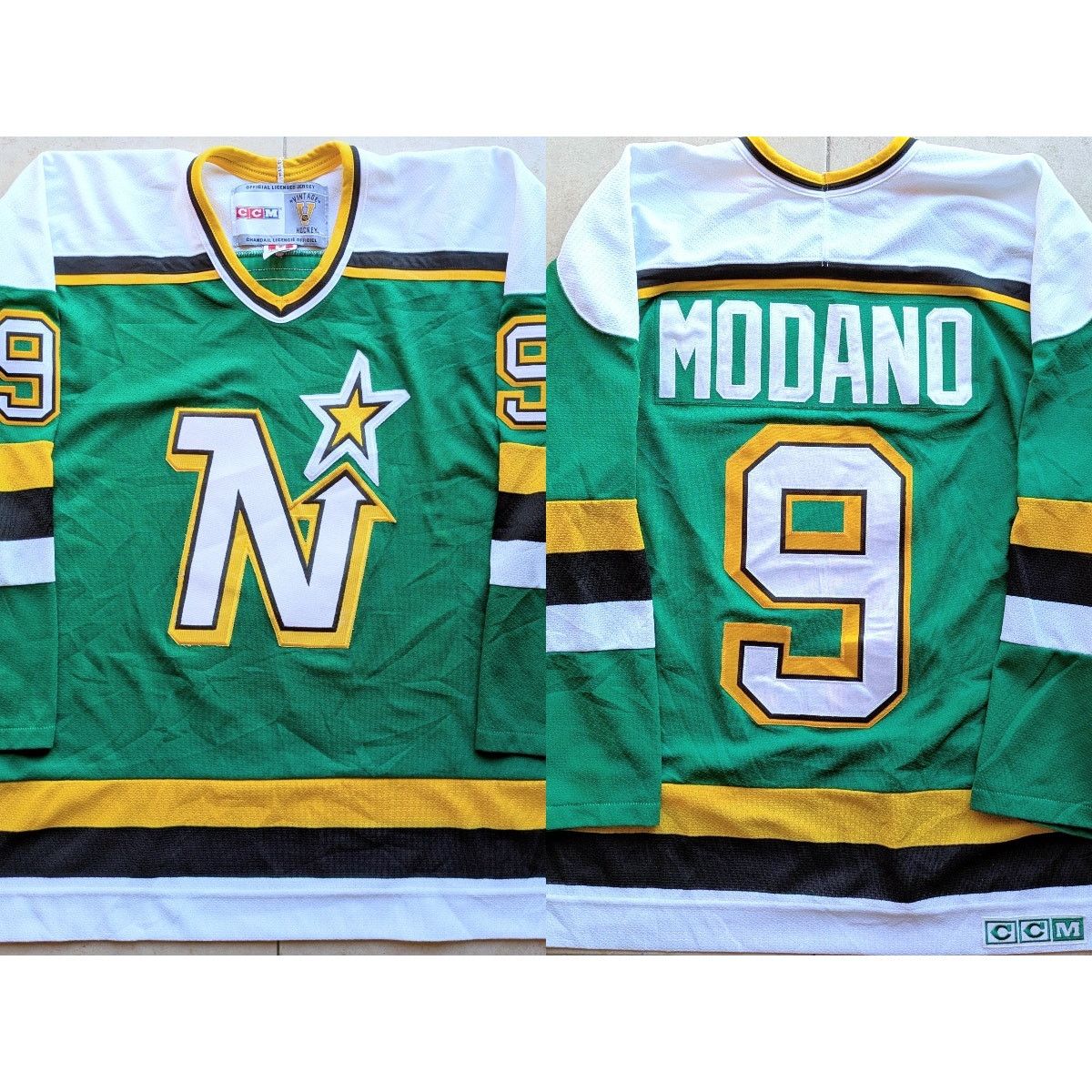 Ccm × NHL MODANO #9 Minnesota North Stars CCM Vintage XL green hockey Size US XL / EU 56 / 4 - 1 Thumbnail