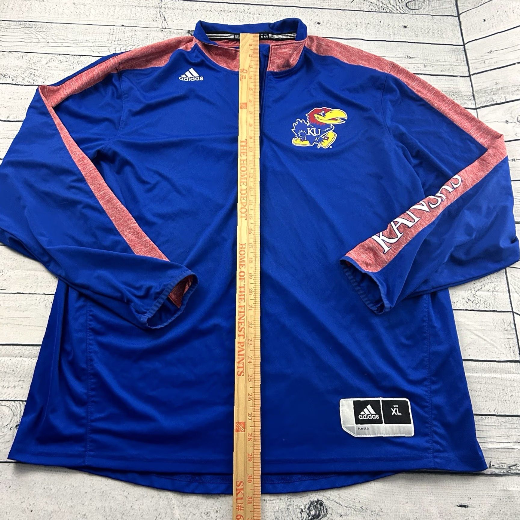 Adidas Adidas Climalite Kansas Jayhawks Pullover 1/4 Zip Jacket Men XL Blue Size US XL / EU 56 / 4 - 5 Thumbnail