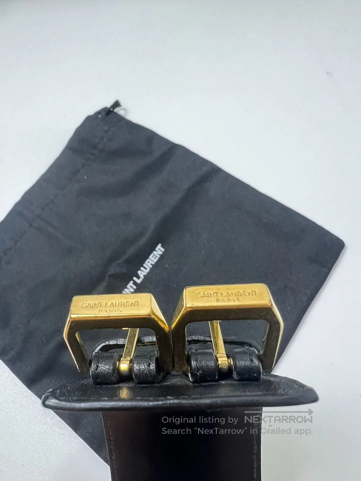 Saint Laurent Paris Saint Laurent Double Buckle Leather Bracelet. Size ONE SIZE - 5 Thumbnail