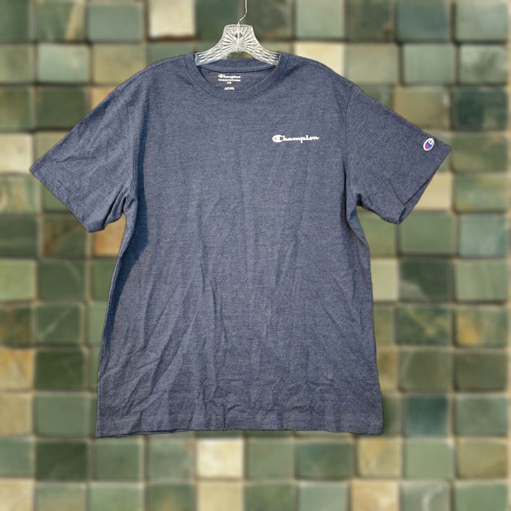 Champion Champion Mens Navy Short Sleeve Cotton Poly Blend Heavy T-Shirt Size L Size US L / EU 52-54 / 3 - 1 Thumbnail