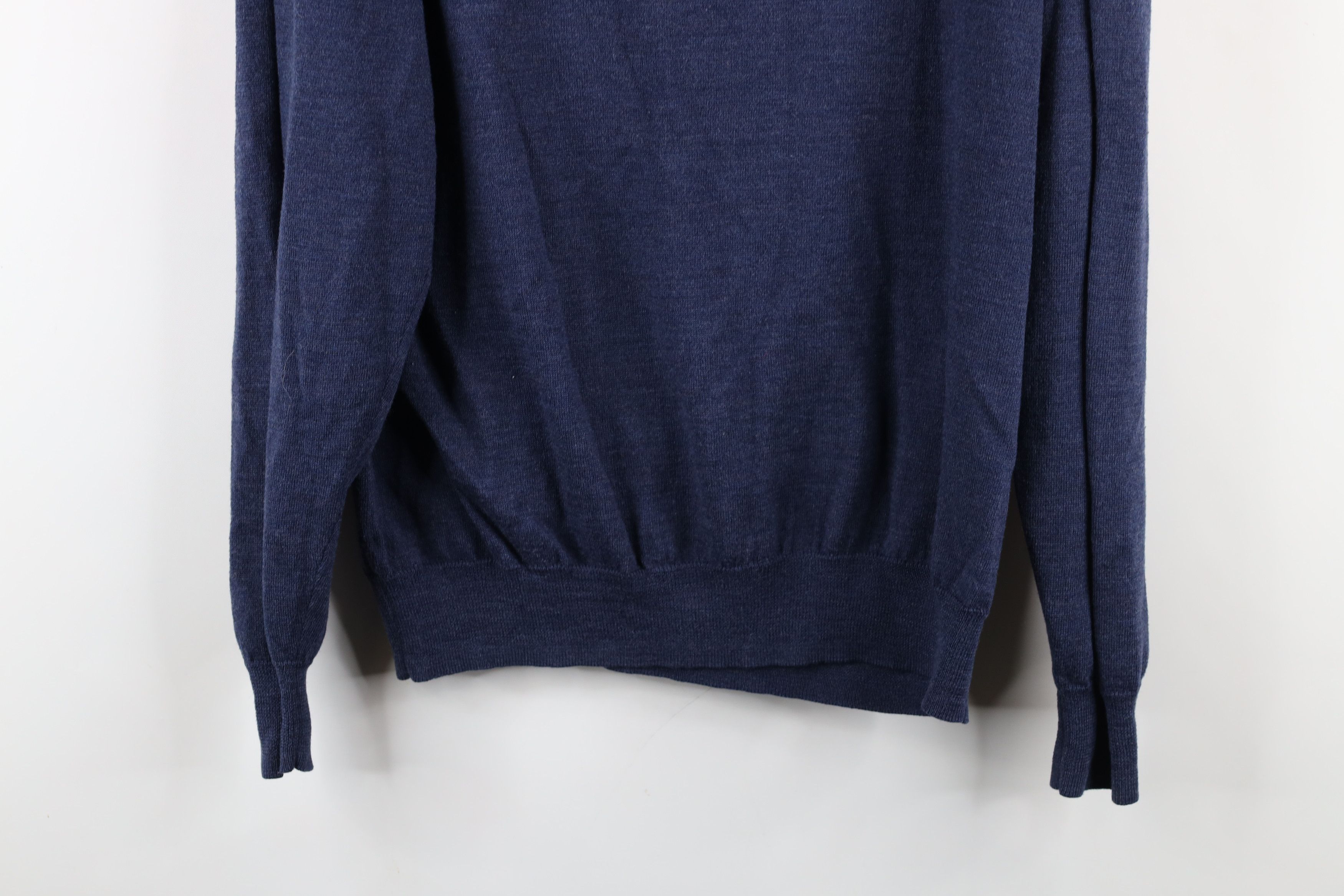 Vintage Vintage 90s Streetwear Wool Blend Knit Collared Sweater Blue Size US XL / EU 56 / 4 - 9 Thumbnail