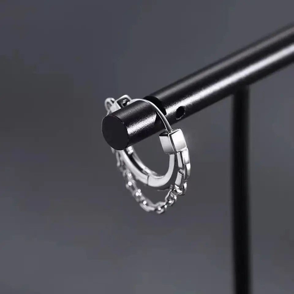 Jewelry × Vintage Minimalist Silver Plated Chain Earrings Size ONE SIZE - 6 Thumbnail