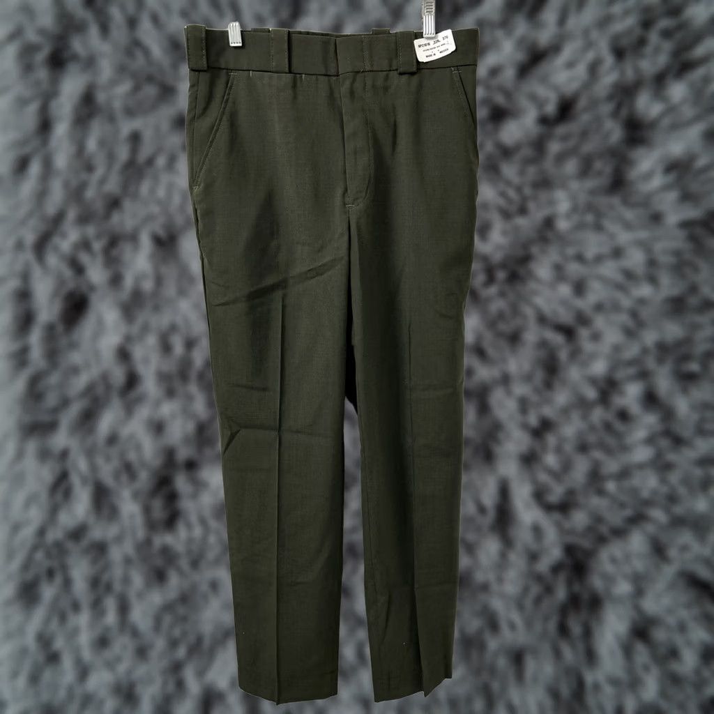 Vintage VF Imagewear Work Pants Mens 32x34 Green Wool-Polyester 5-Pocket Chino Flat Front Straight Leg YKK Size US 32 / EU 48 - 1 Thumbnail