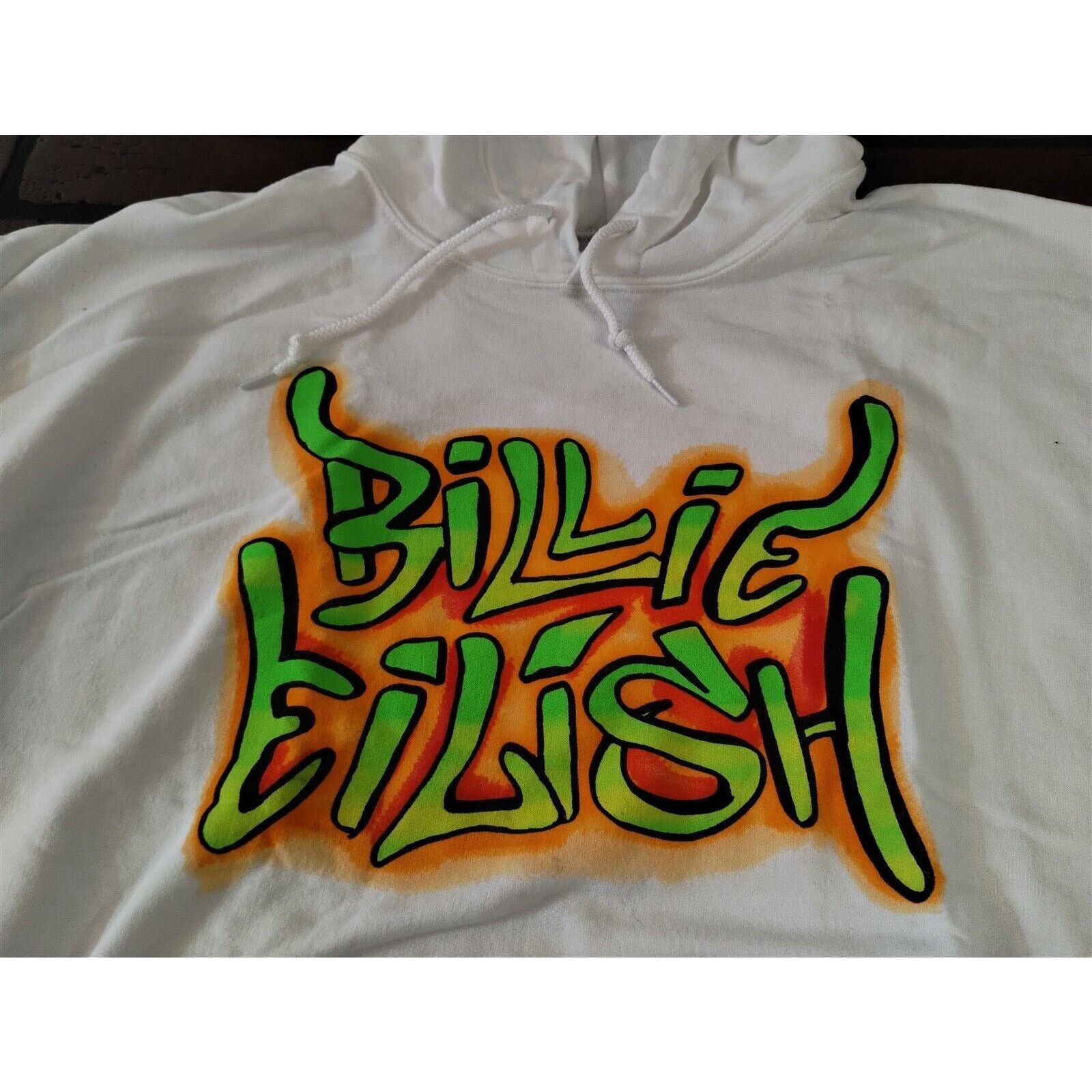 Billie Eilish BILLIE EILISH -2020 White Graffiti Pullover Hoodie ~NEW~M XL Size XL / US 12-14 / IT 48-50 - 3 Thumbnail