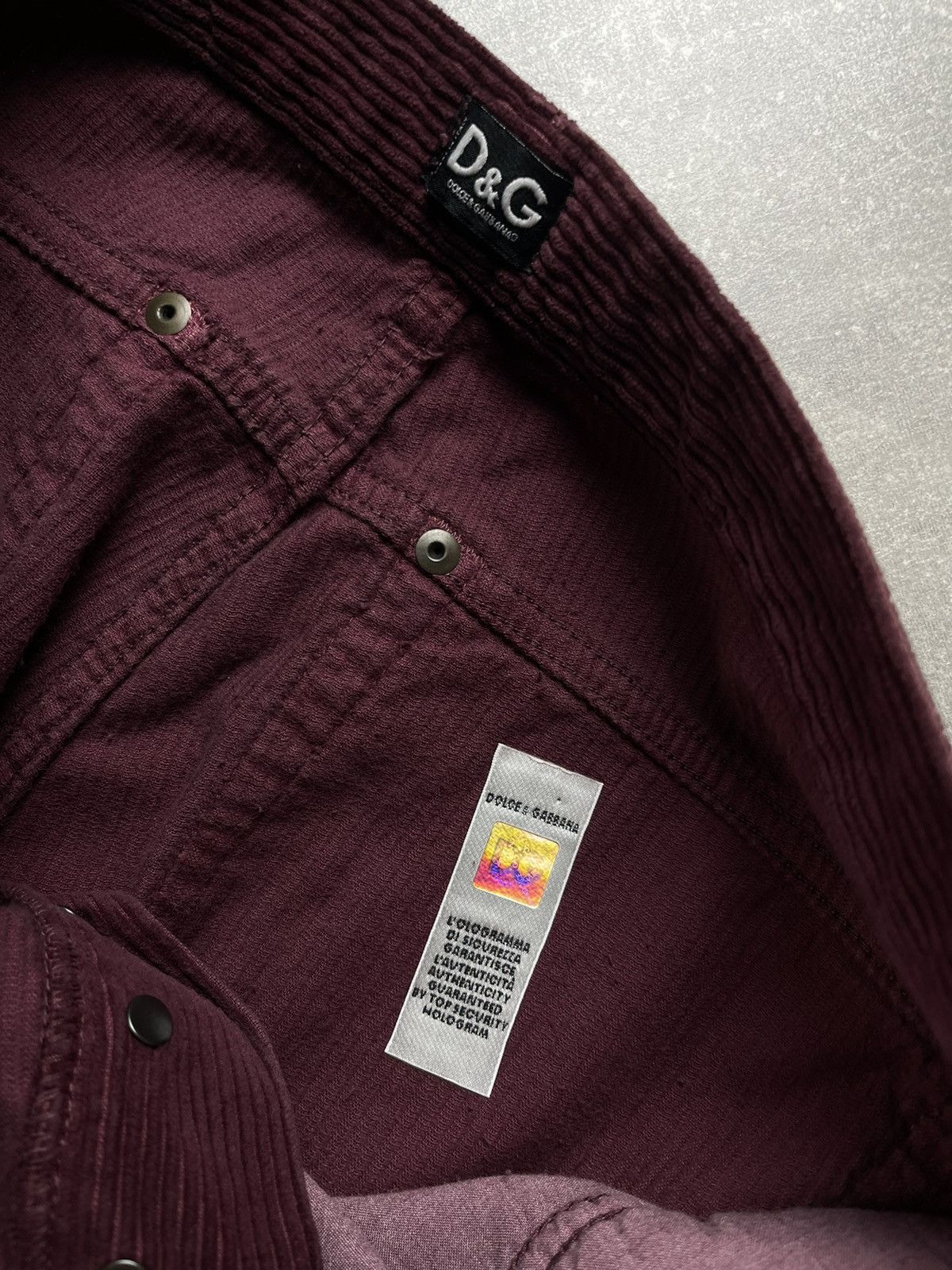 Dolce & Gabbana Dolce & Gabbana D&G DeadStock Burgundy Corduroy Flared Pants Size US 33 - 10 Thumbnail