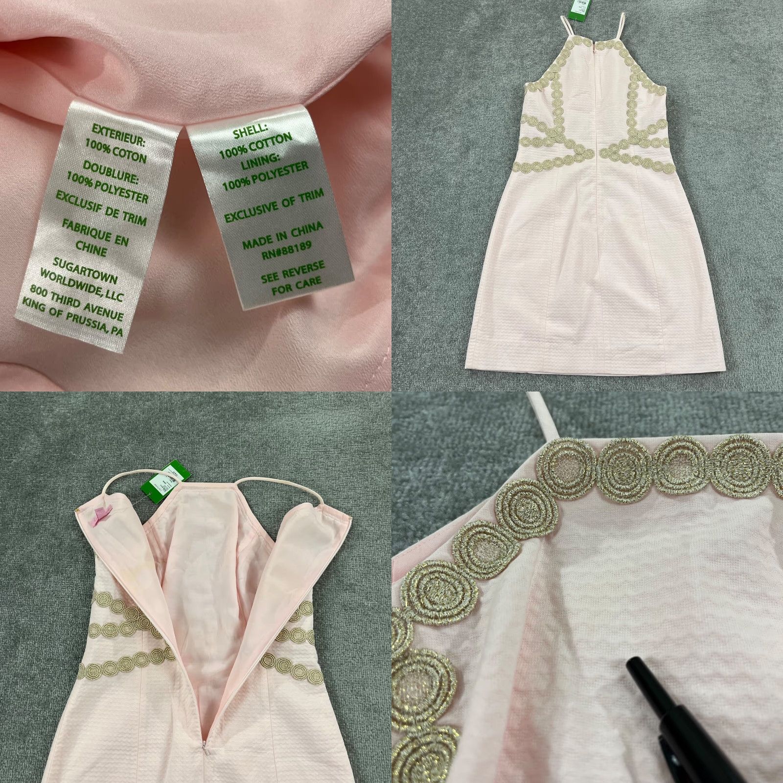 Lilly Pulitzer LILLY PULITZER Dress Womens Size 0 Pearl Shift Paradise Tint Short Pink Gold Size 25" / US 0 / IT 36 - 8 Thumbnail