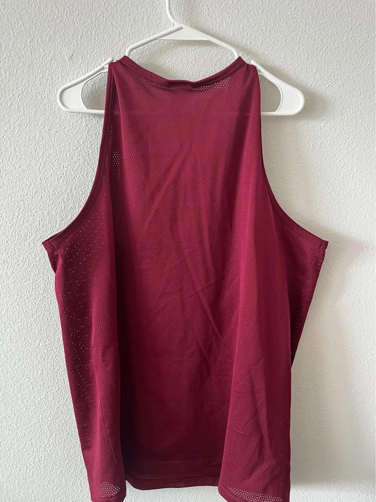 Nike Vintage Nike Big Swoosh Red Tank Black Top Large Size ONE SIZE - 4 Thumbnail