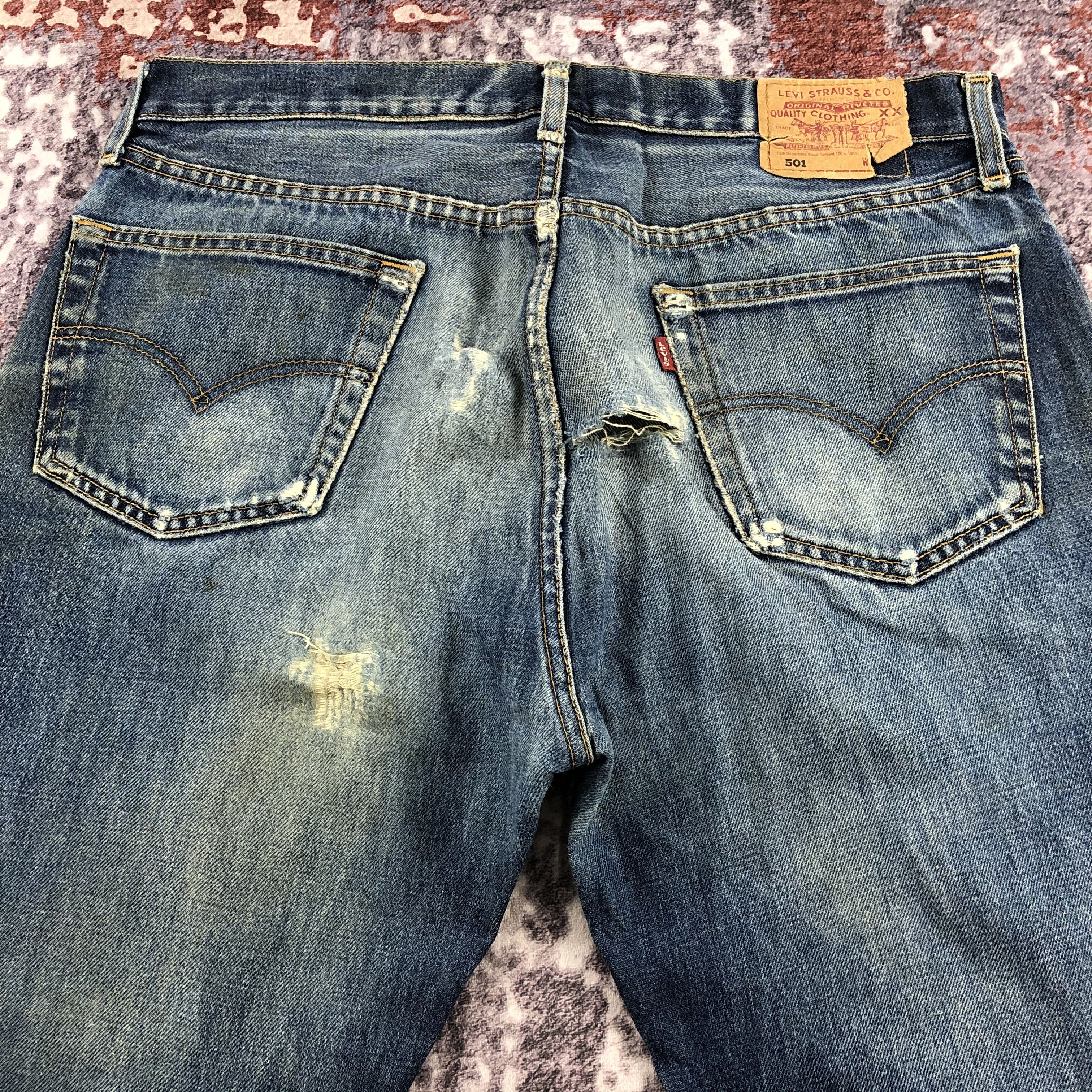 Levi's Vintage 90s Distress Levis 501 Jeans-JM2388 Size US 36 / EU 52 - 5 Thumbnail