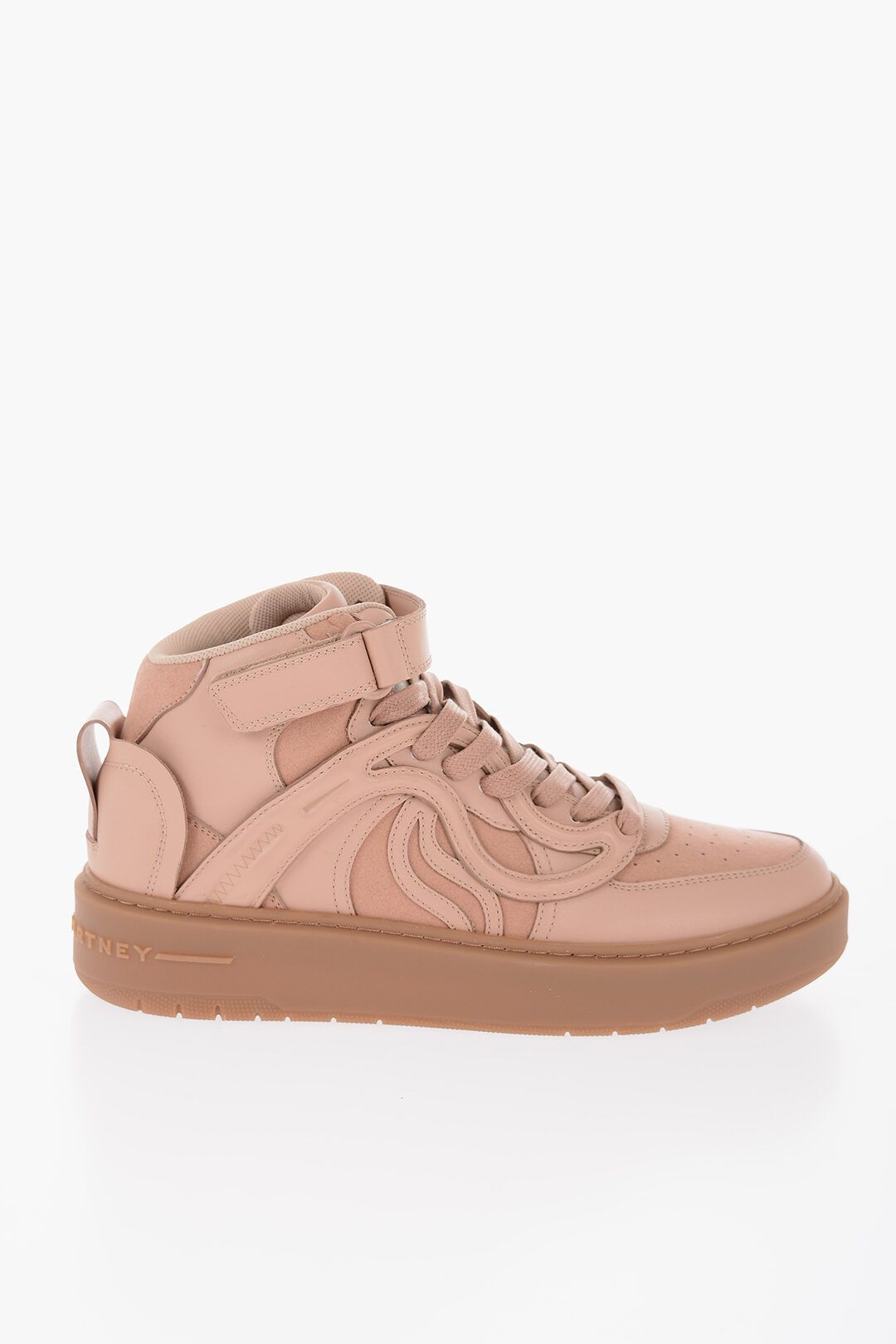 og1mm0824 Leather S-Wave High-Top Sneakers in Peach