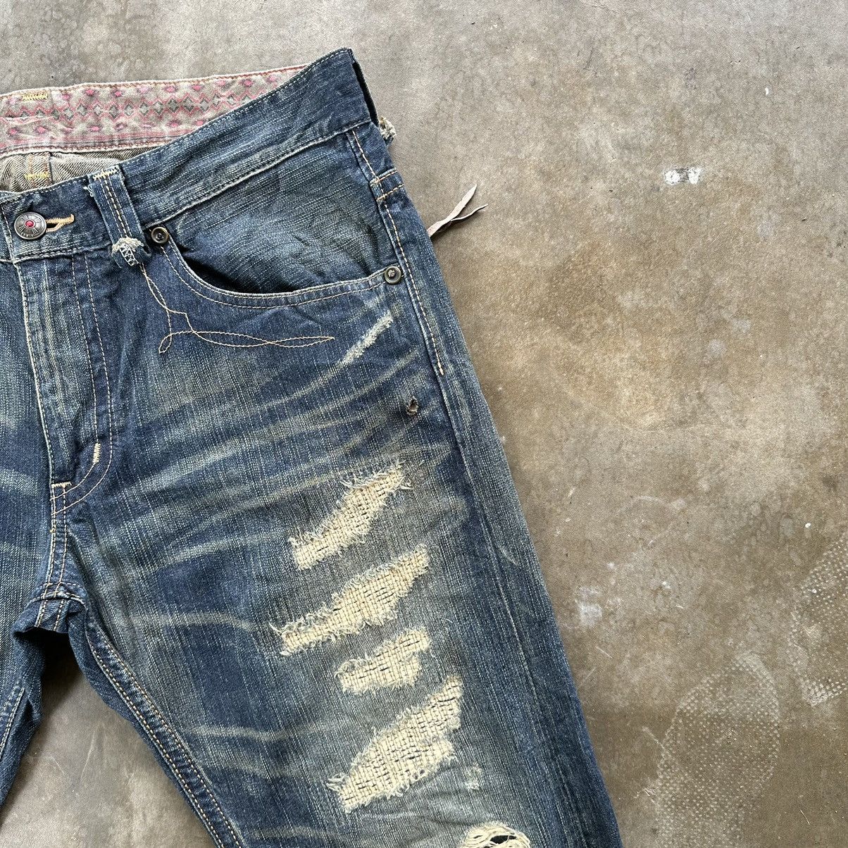 Japanese Brand Vintage Edwin XV Distressed Jean Faded Denim Pant W36 Size US 36 / EU 52 - 5 Thumbnail