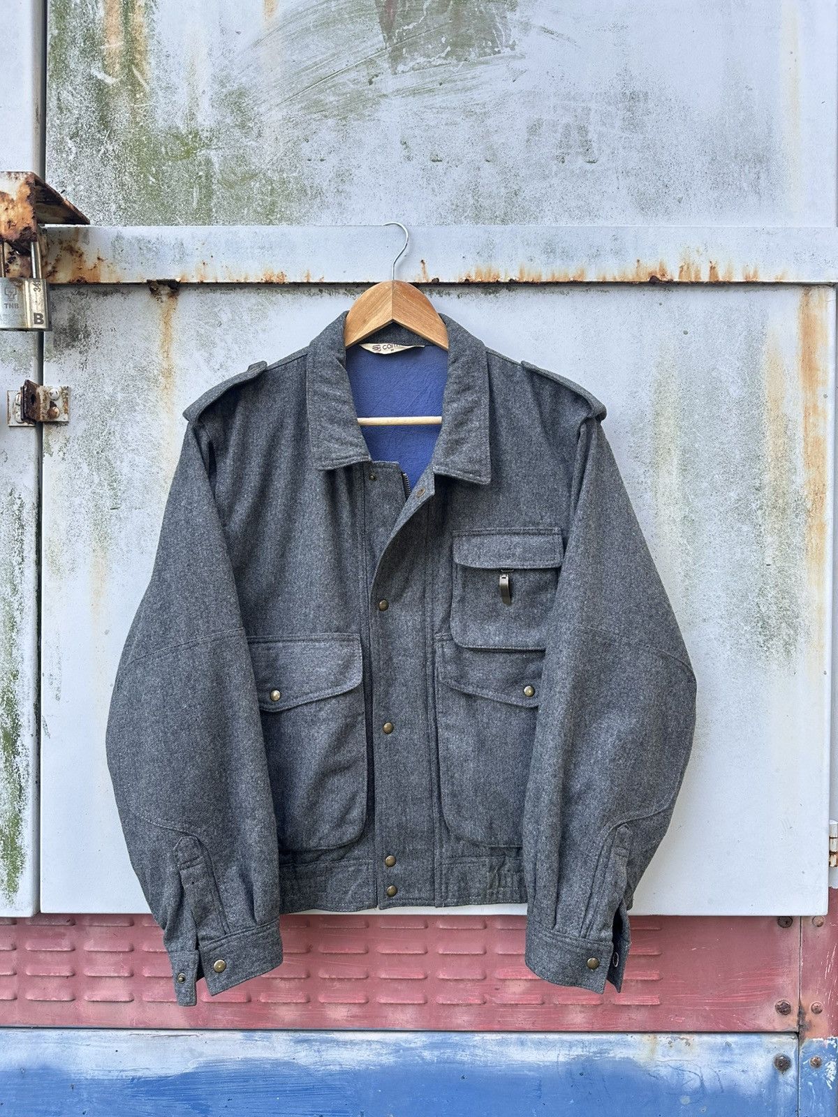 Vintage 👹Vintage Carmina Wool Tactical Bomber Jacket Size US M / EU 48-50 / 2 - 2 Thumbnail