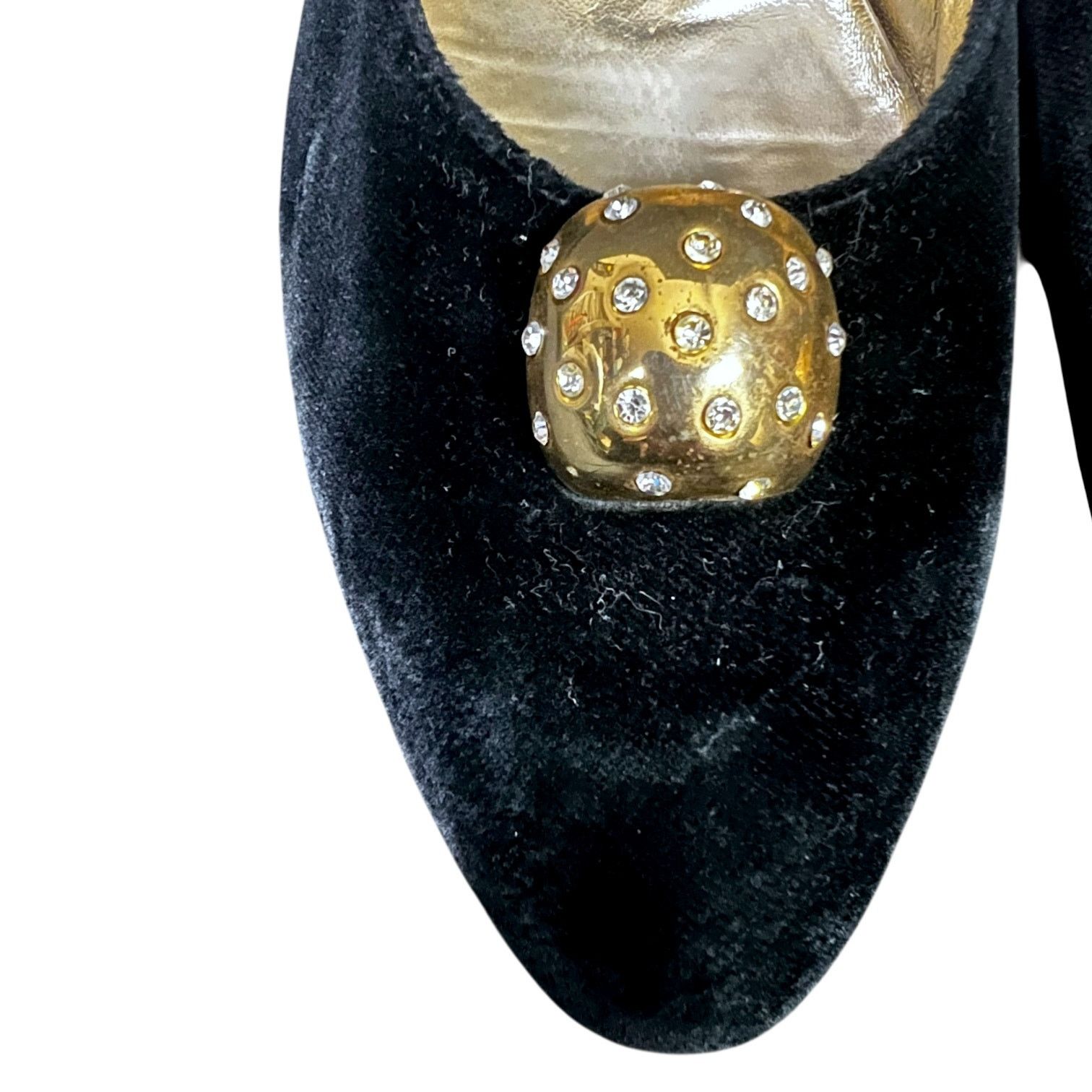 Salvatore Ferragamo Vtg Salvatore Ferragamo US9 Black Velvet Kitten Heel Pumps Size US 9 / IT 39 - 6 Thumbnail