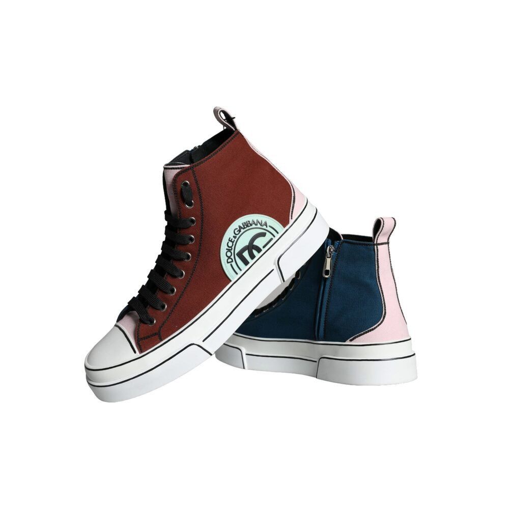 Dolce & Gabbana Dolce & Gabbana Multicolor Patchwork High Top Sneaker Shoes Size US 11 / EU 44 - 7 Thumbnail