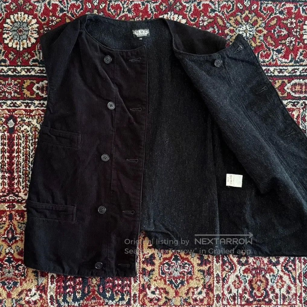 BLACK SIGN Black Corduroy Hunting Style Vest. Size US M / EU 48-50 / 2 - 2 Thumbnail