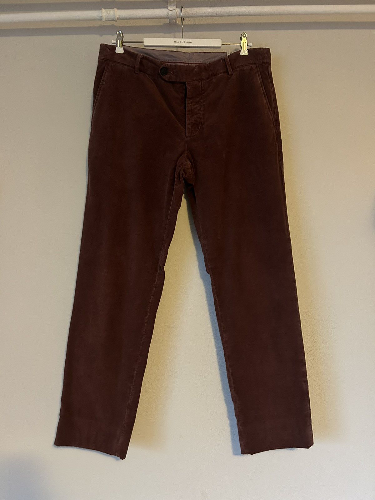 Brunello Cucinelli Brunello Cucinelli Burgundy Corduroy Trousers - Size 52 Size US 36 / EU 52 - 1 Thumbnail