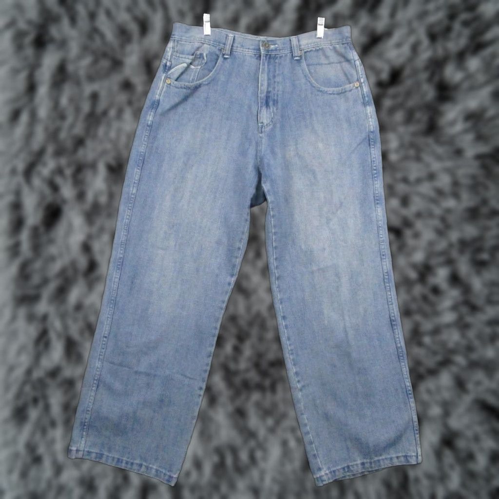 Vintage Koman Jeans 34x30 Men’s Baggy Wide-Leg Distressed Hip Hop Y2K Denim 5-Pocket Logo Button Zipper Pockets尺 Size US 34 / EU 50 - 1 Thumbnail