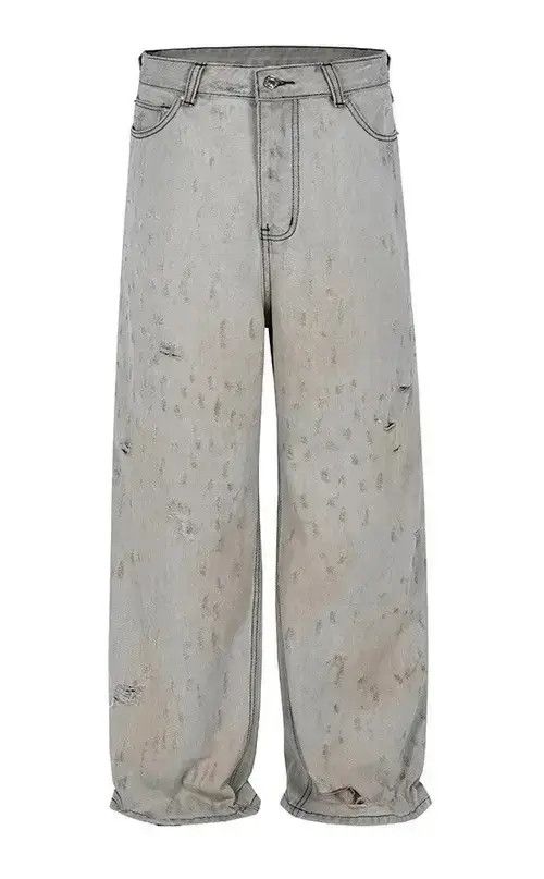 Japanese Brand × Jean Y2K Unisex Wide Leg Distressed Back Ripped Jeans Size US 30 / EU 46 - 2 Thumbnail