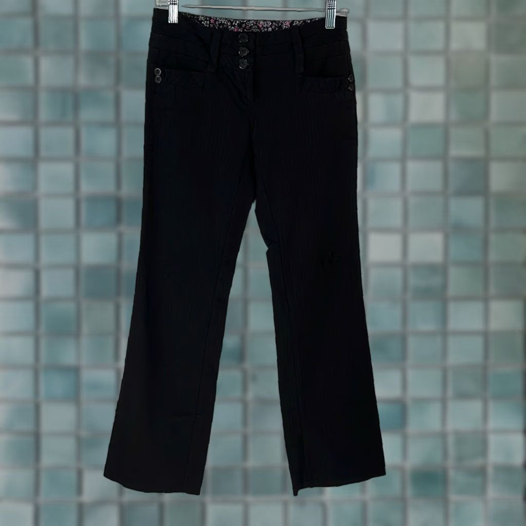 Vintage Joe Benbasset Womens Black Flat Front Ultra Low Rise Casual Dress Pants Size 5 Size 27" / US 4 / IT 40 - 1 Thumbnail