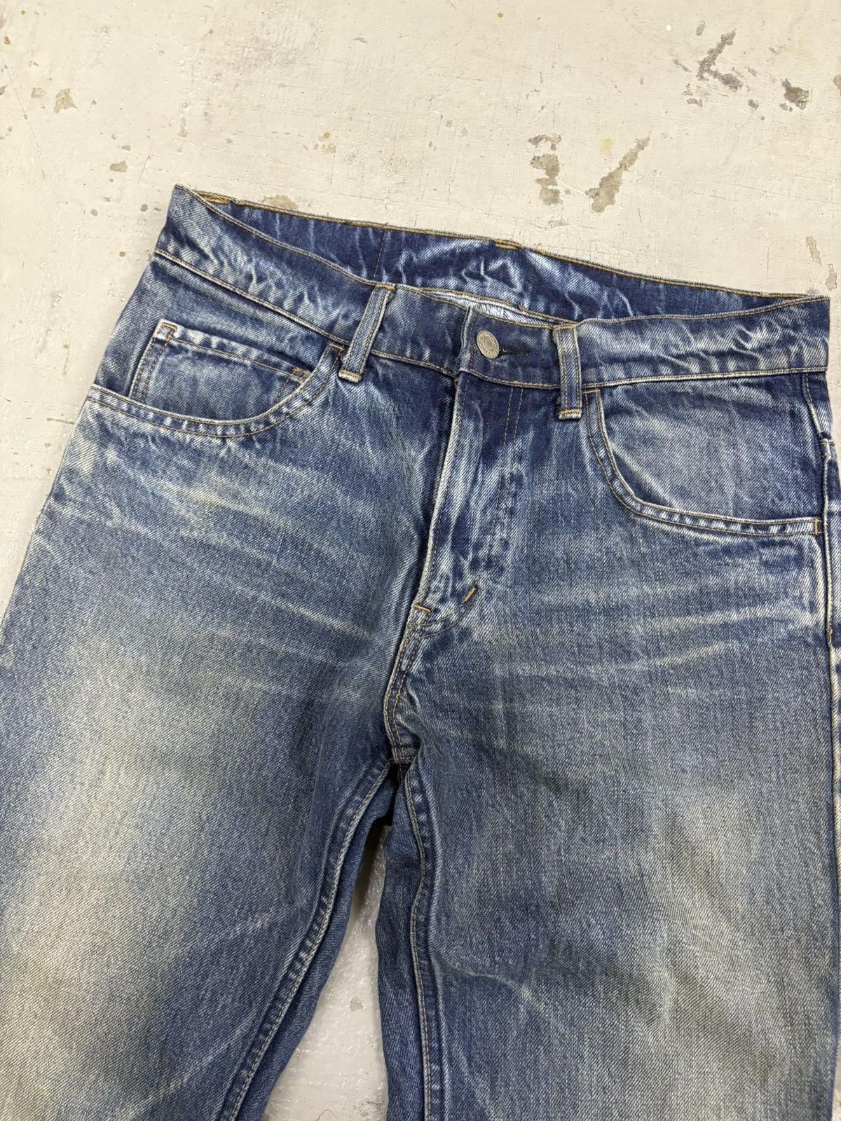 Tornado Mart Vintage Bell Bottom Blue Blue Japan Mud Wash Boro Rusty Size US 31 - 13 Thumbnail