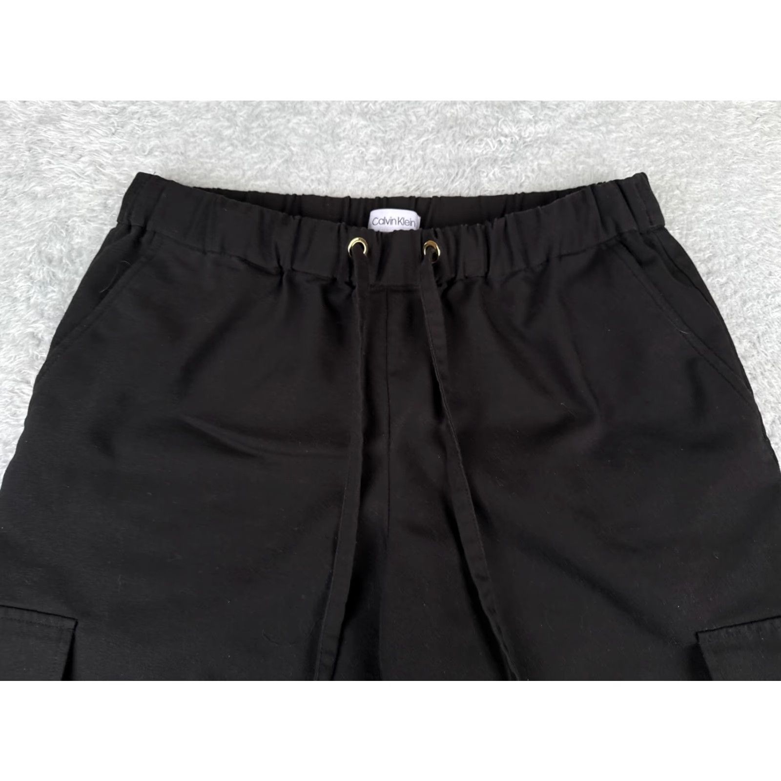 Calvin Klein Calvin Klein Women's Cargo Pants Medium Black Tapered Knit 30x24 Elastic Waist Size 32" / US 10 / IT 46 - 4 Thumbnail