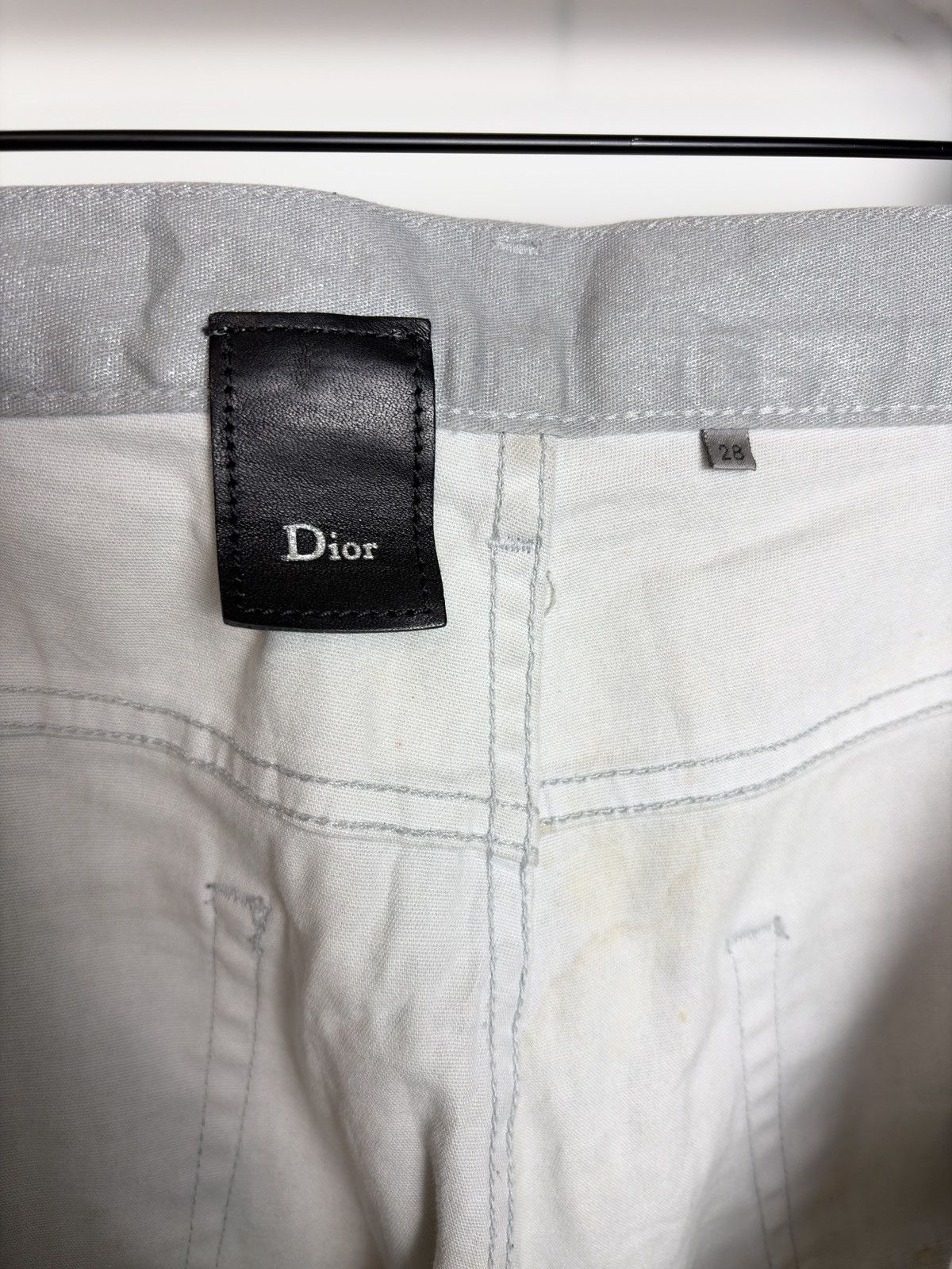Dior × Hedi Slimane SS06 Dior Homme Silver Metallic Glitter Waxed Coated Jeans Size US 28 / EU 44 - 10 Thumbnail