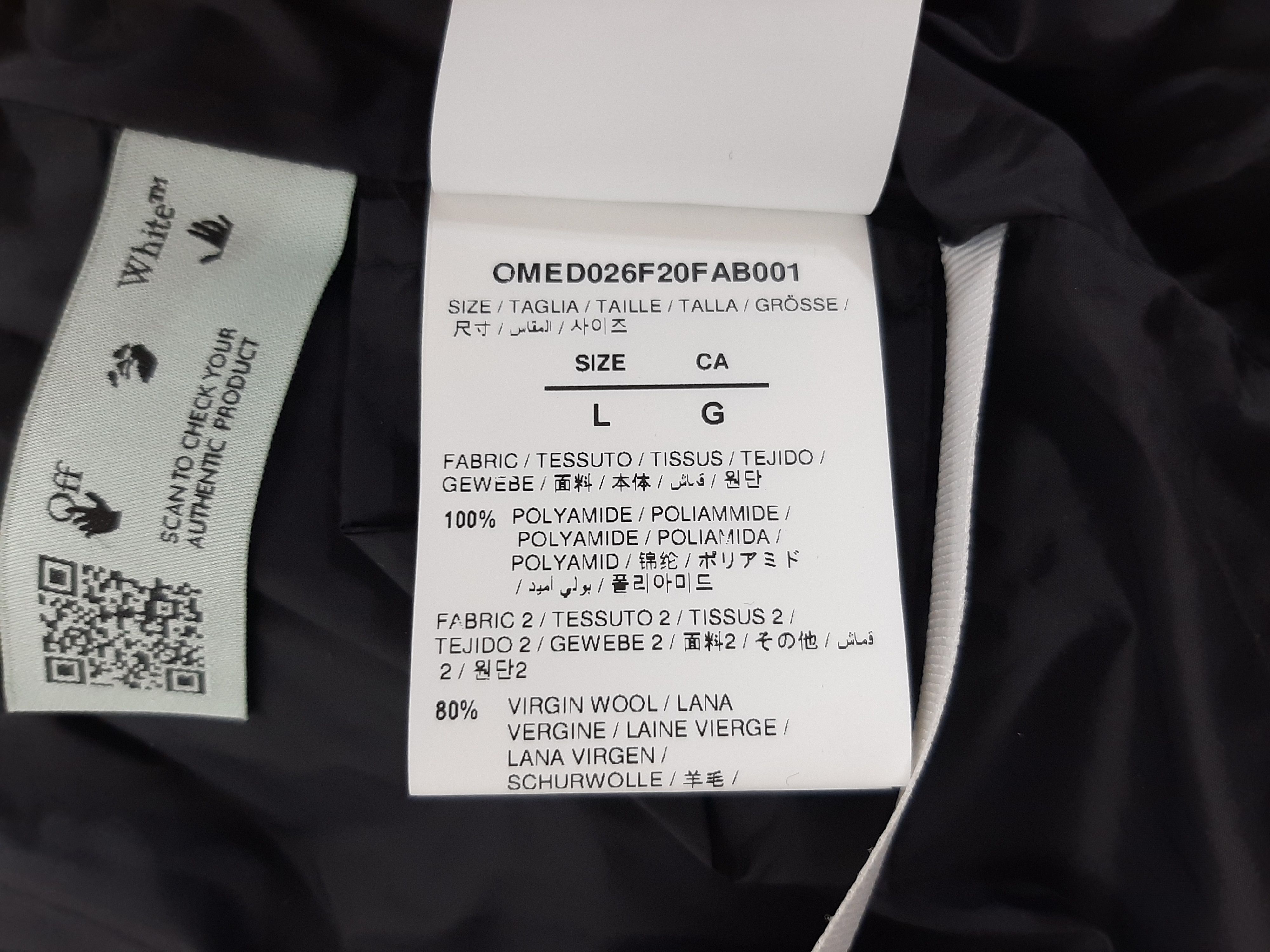 Off-White Off-White Shiny Down Jacket Navy Men's Size L Size US L / EU 52-54 / 3 - 14 Thumbnail