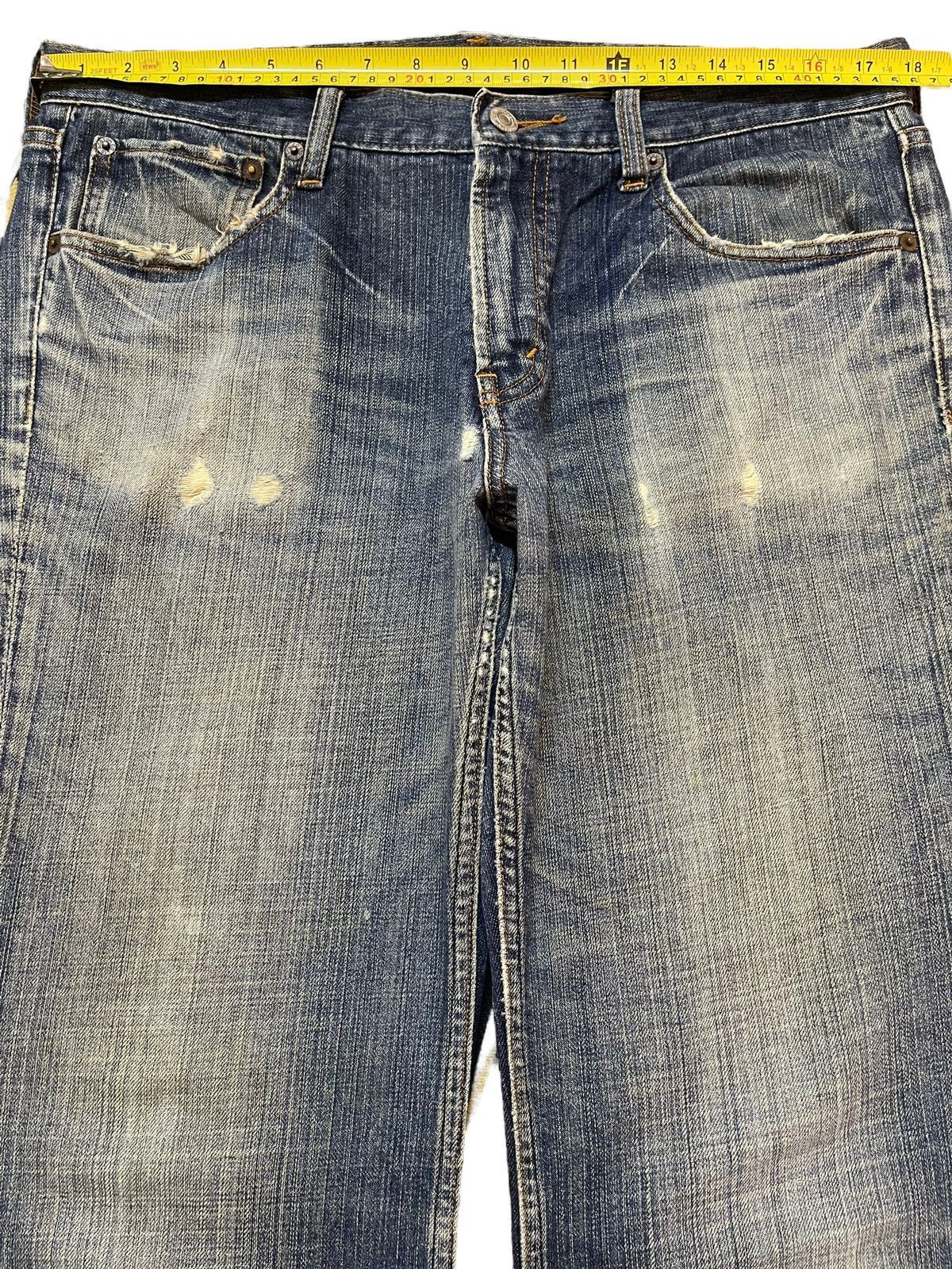 14th Addiction Vintage Y2K Japan Brand Faded Wash Distress Wide Leg Baggy Size US 34 / EU 50 - 11 Thumbnail