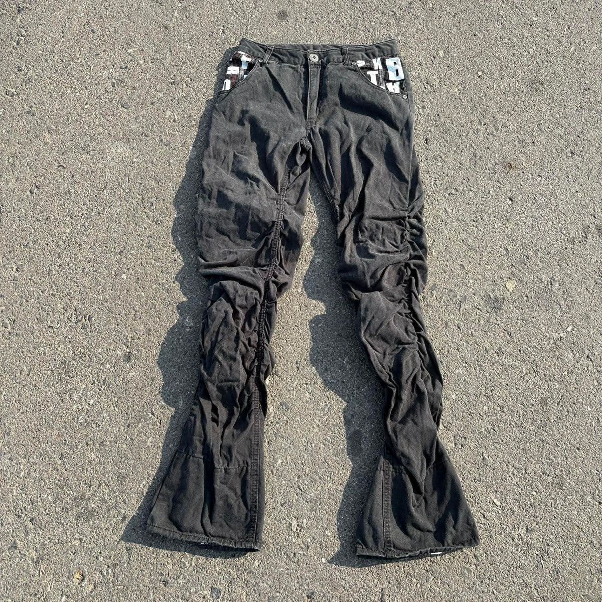 Japanese Brand Japanese Archive Corduroy Ruched Flared Pants Size US 28 / EU 44 - 1 Thumbnail