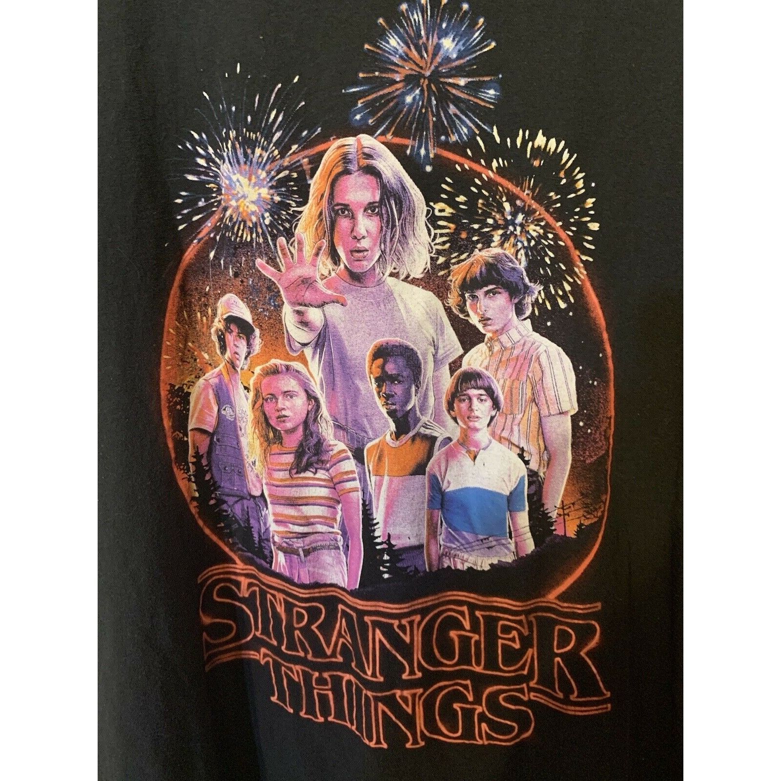 image of Unkwn Stranger Things Men’S Size 2Xl Black Red T Shirt, Men's