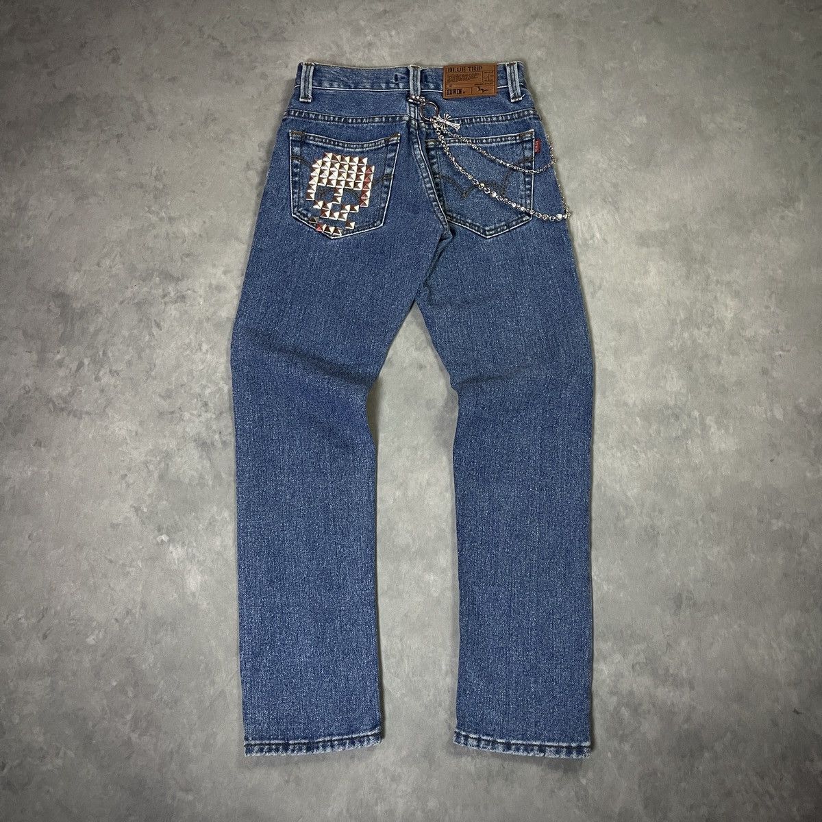 Edwin 2000s Edwin “Blue Trip” Studded Skull Denim – Y2K Punk Jeans Size US 28 / EU 44 - 1 Thumbnail